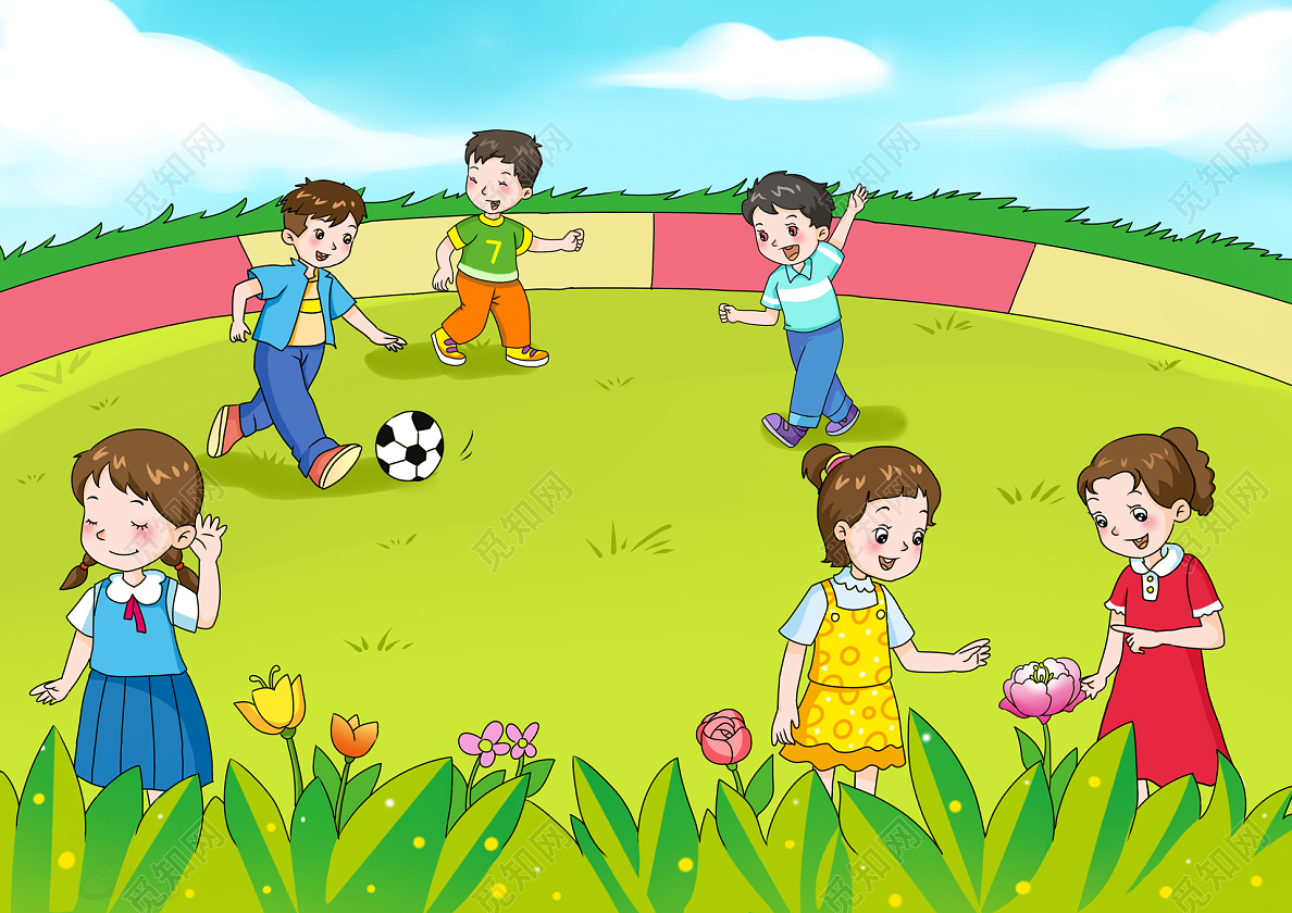 卡通儿童开学季小学生踢足球课间活动插画图片素材免费下载 - 觅知网