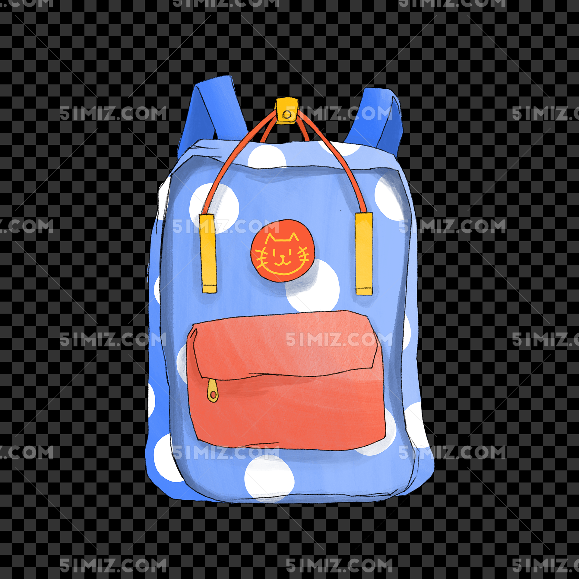 School Book Bag Clipart Hd PNG, Cute Bag Illustration Hand Painted ...