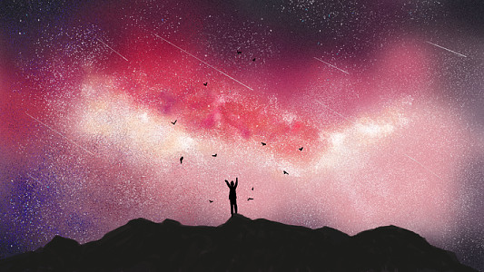 紫色天空星空流星背景图片免费下载 觅知网