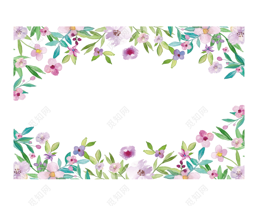 彩色花卉装饰花边边框素材免费下载_觅知网