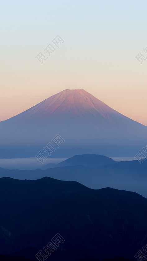 H5小清新日本富士山手机端背景免费下载 觅知网