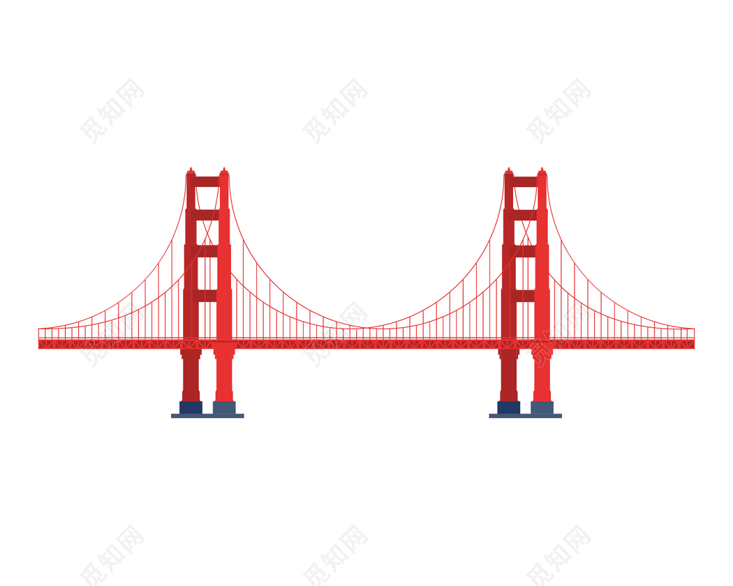 矢量卡通大桥素材图片-图行天下素材网