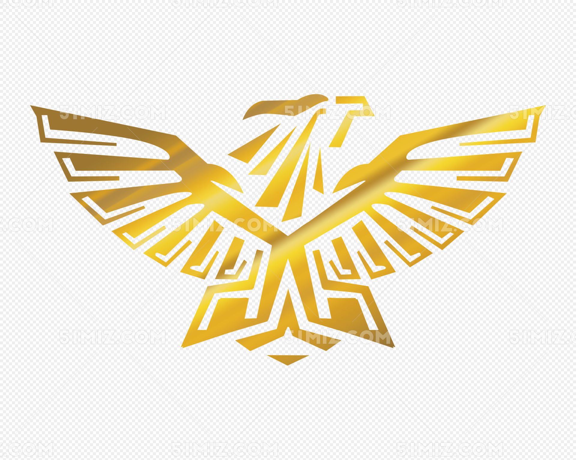 一只展翅翱翔的金色雄鹰免抠PNG素材