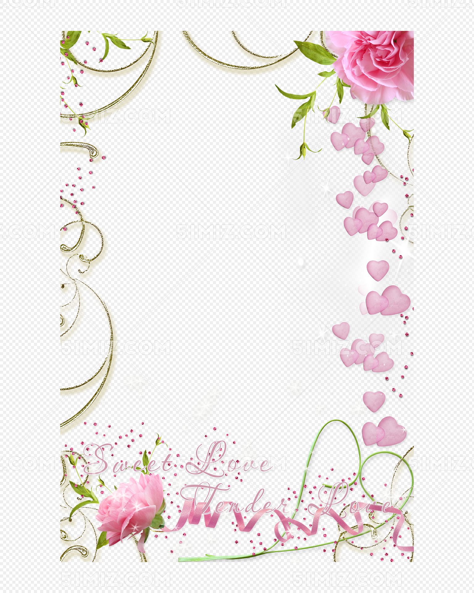 彩色花朵装饰花边边框图片素材免费下载 - 觅知网