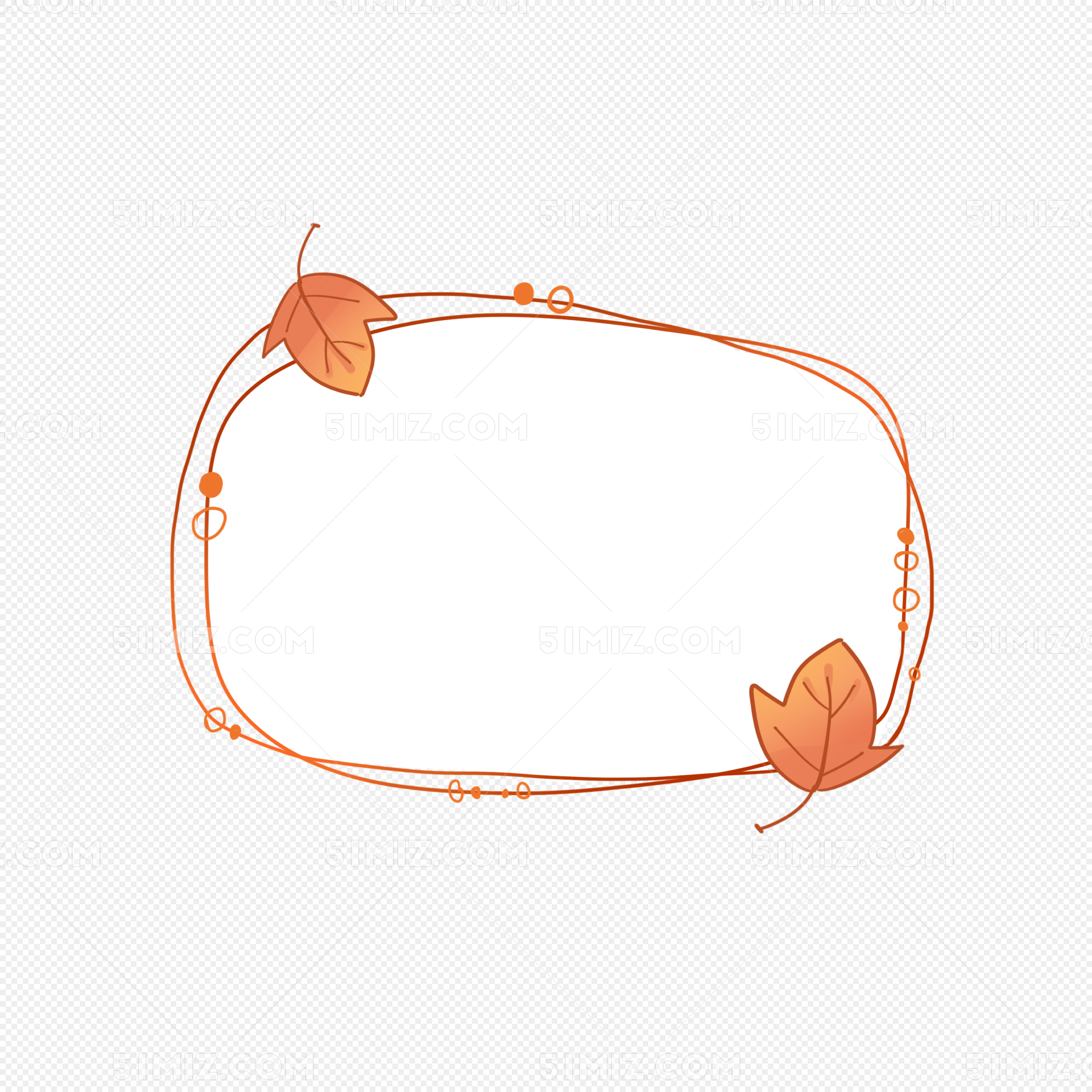 边框纹理-秋季彩色树叶边框-好图网