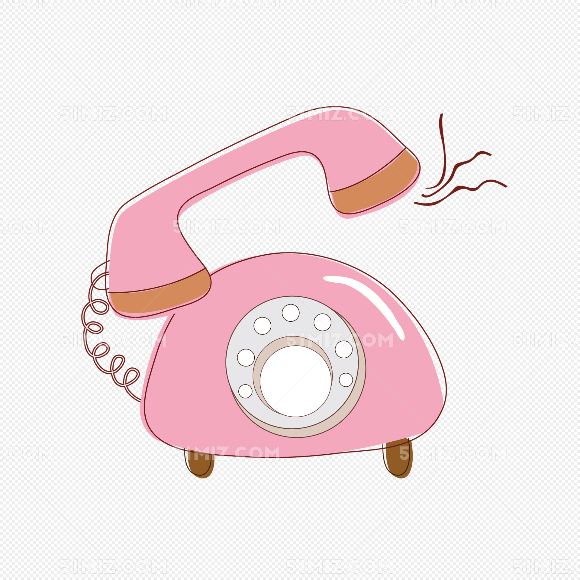打电话的女人(电话、女性、矢量、复古)欧式插图_北极熊素材库