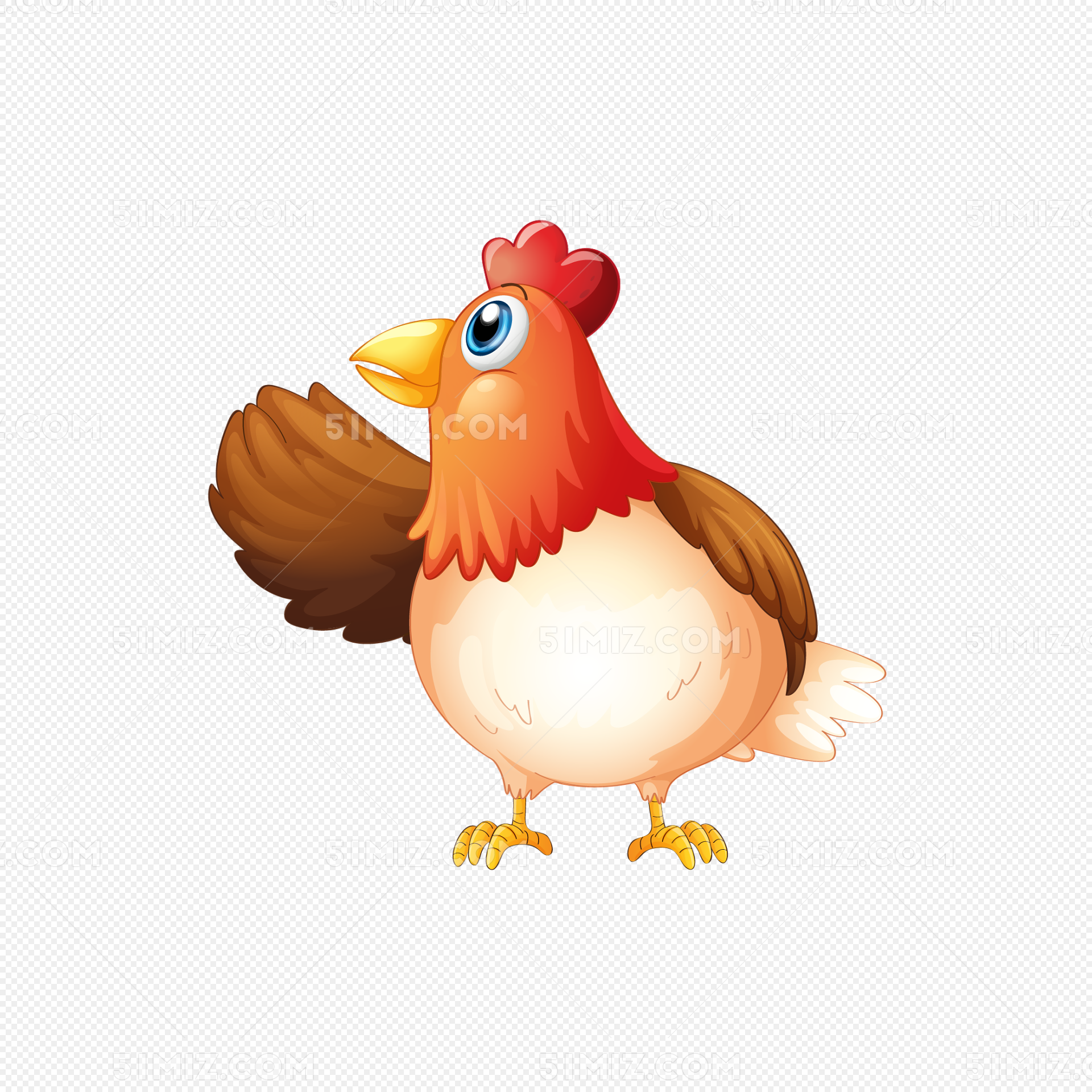 母鸡和小鸡的卡通风格图片素材-编号04187052-图行天下