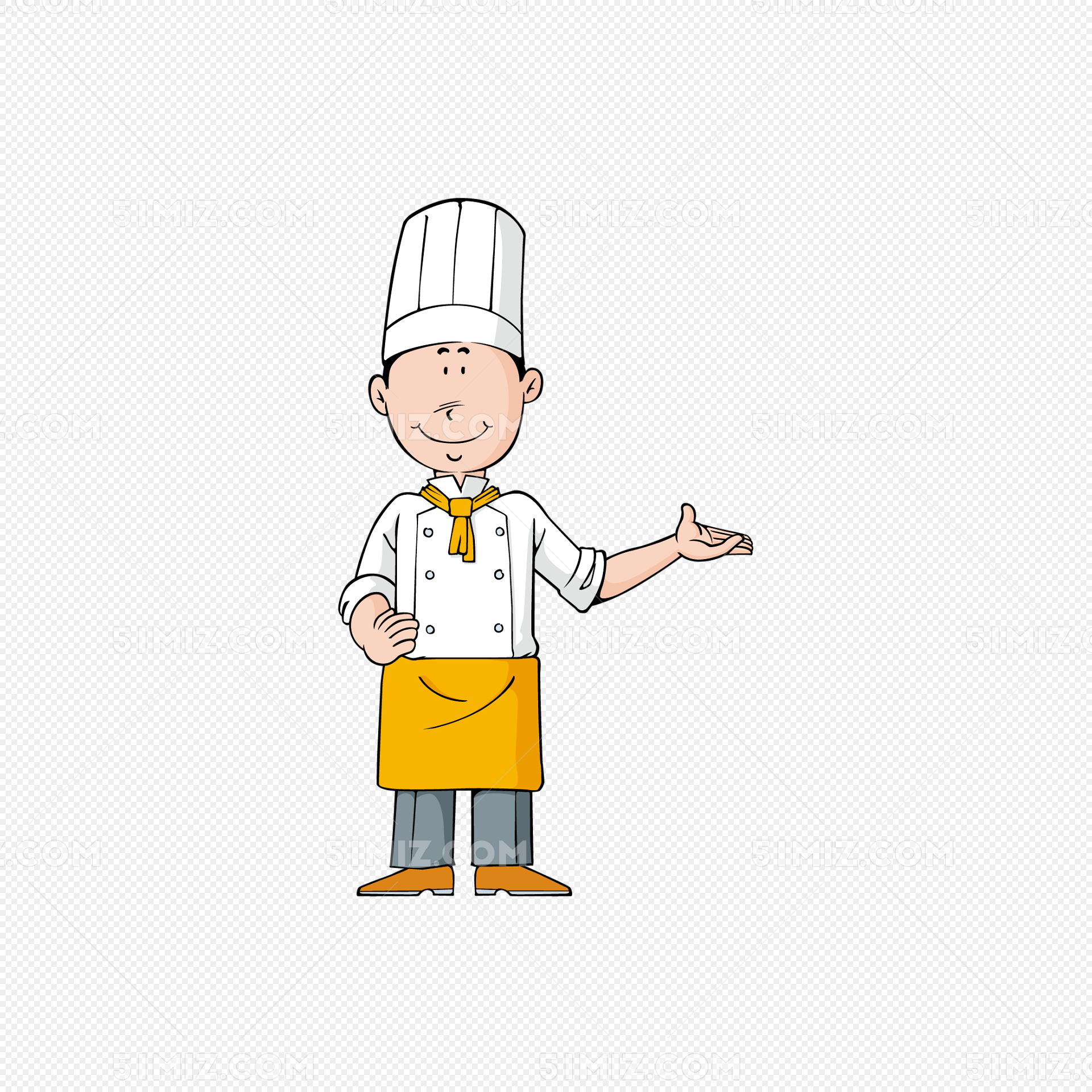 手绘风格厨师插图免抠png透明图层素材图片_动漫卡通_插画绘画-图行天下素材网