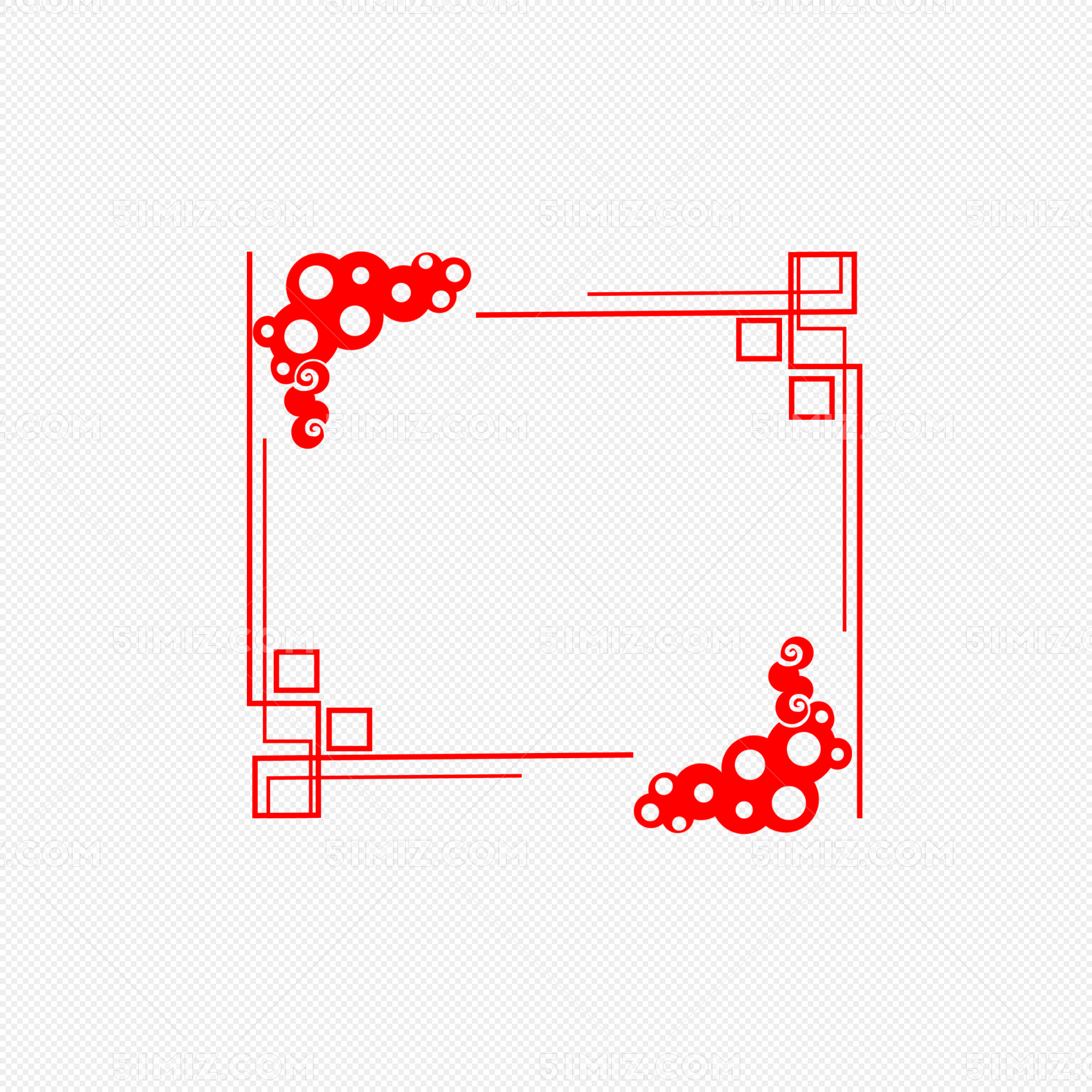 中国风红色边框元素图片_装饰图案_设计元素-图行天下素材网