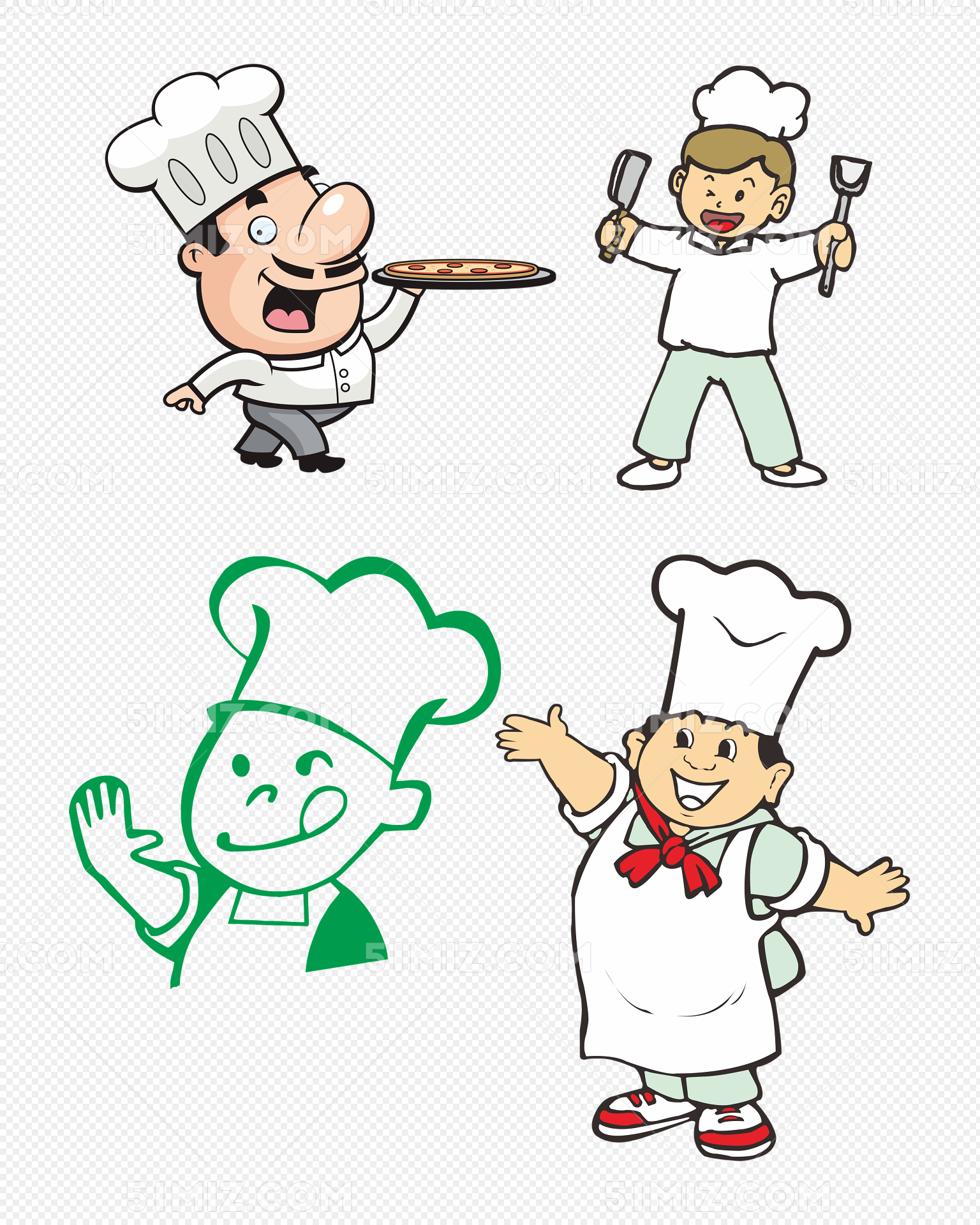 可爱矢量卡通女厨师做饭图片素材免费下载 - 觅知网