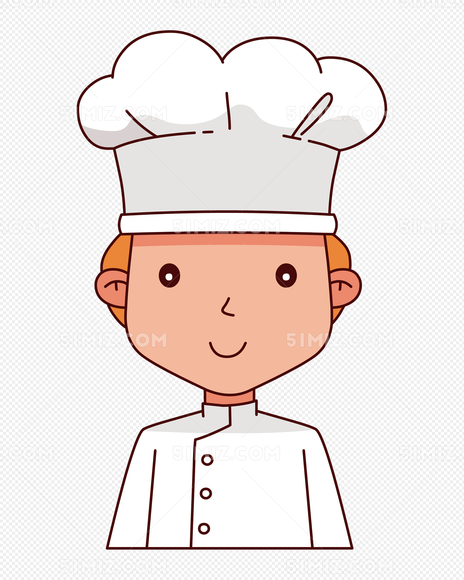 The little bakery girl chef is happy and smiling, tasty and sweet smile ...