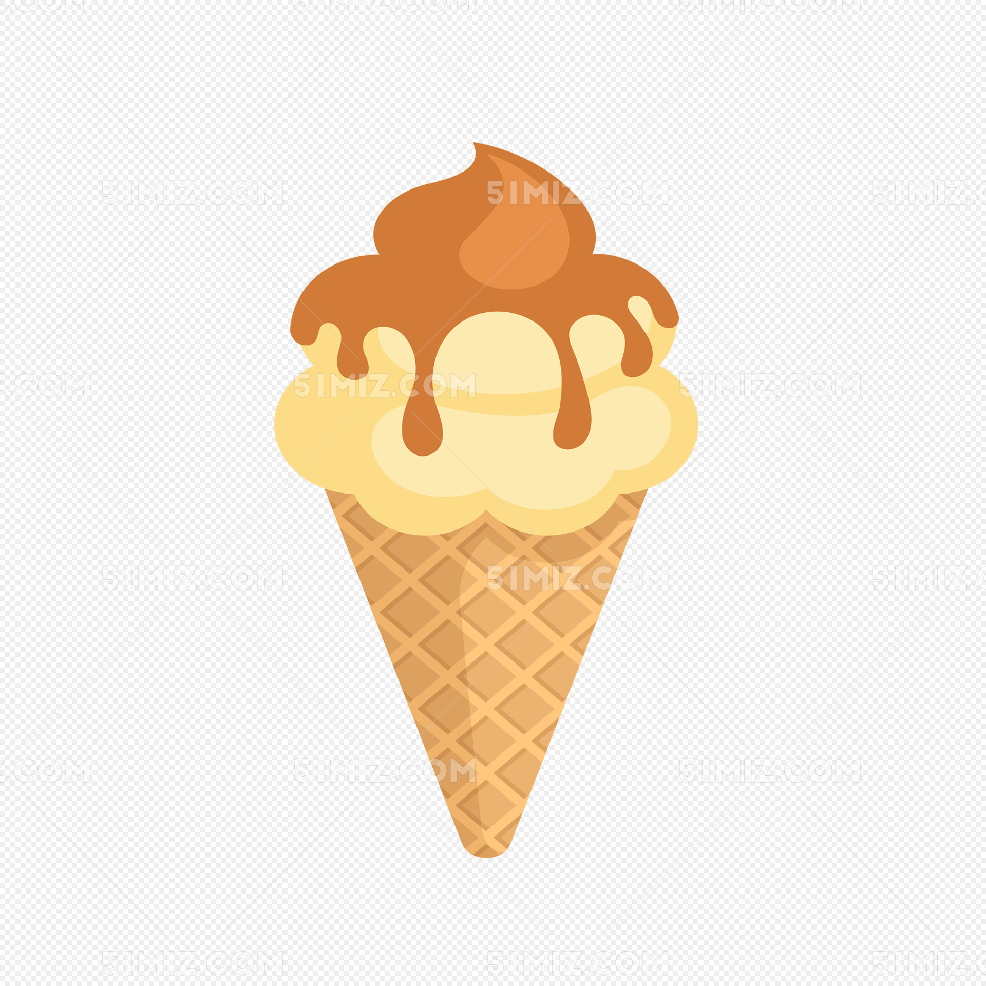奶油冰淇淋卡通插画图片素材免费下载 - 觅知网