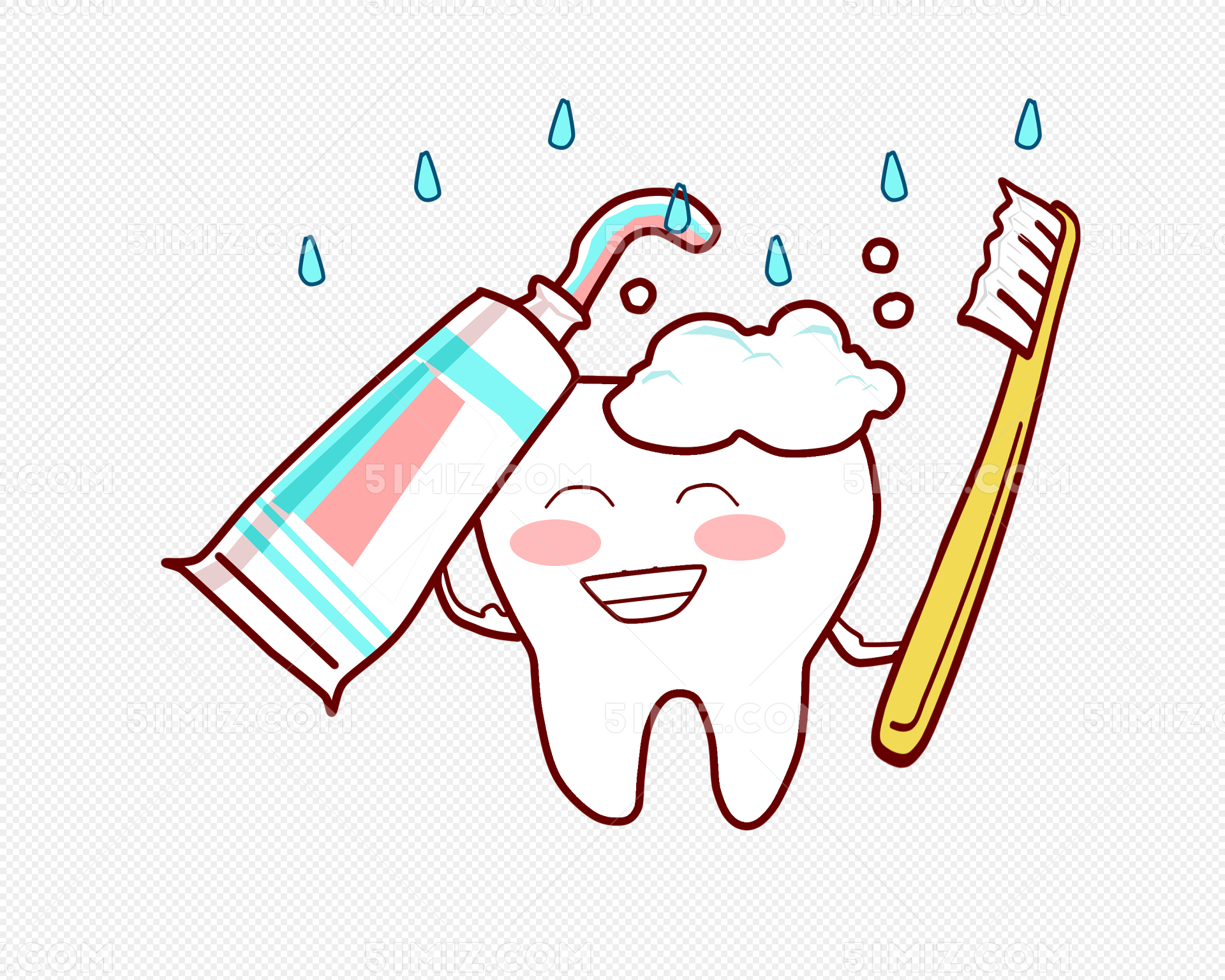 保护牙齿牙医医生卡通创意插画图片-千库网