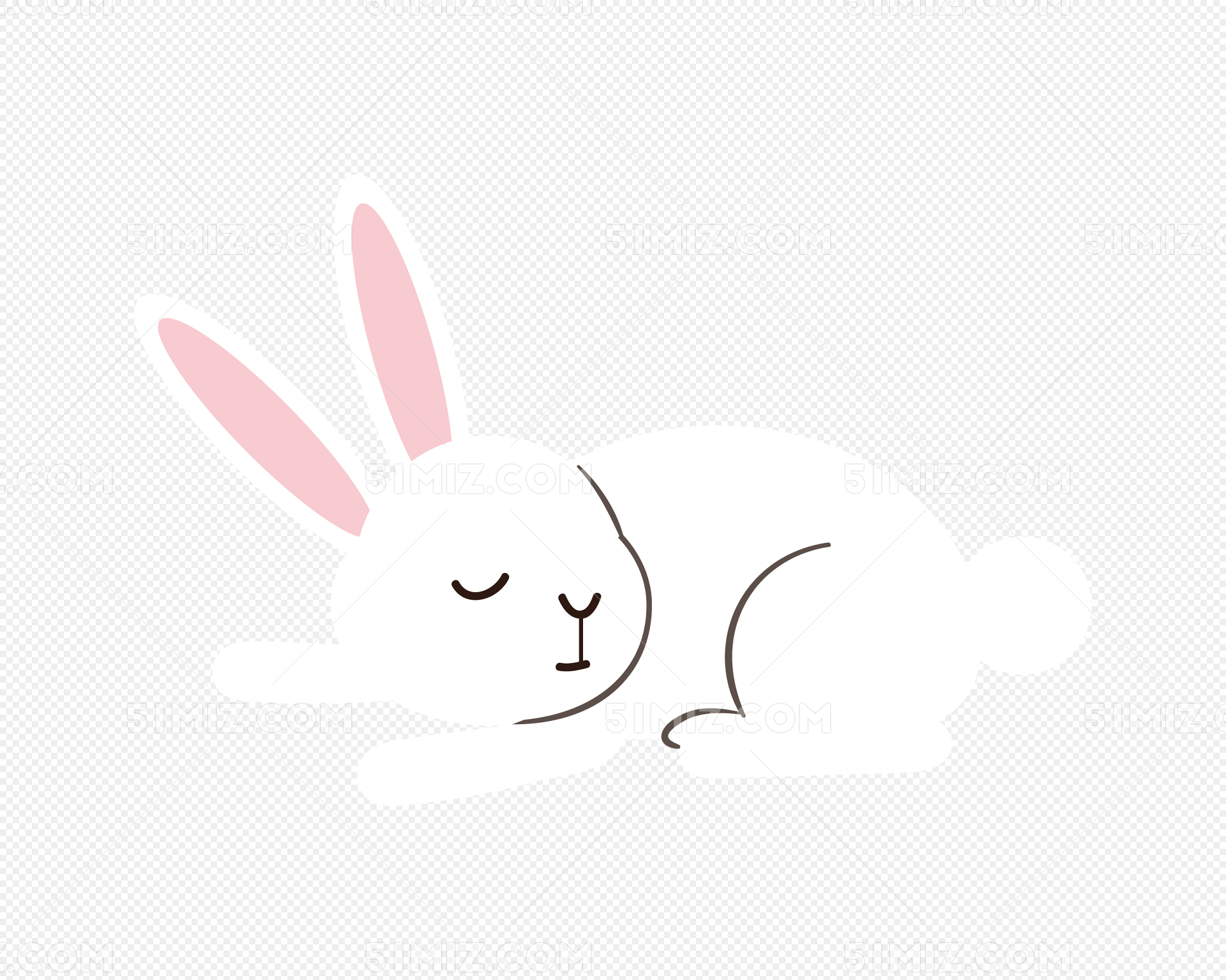 Cartoon Rabbit Sleeping Rabbit Grass Sleeping PNG , Cartoon Rabbit ...
