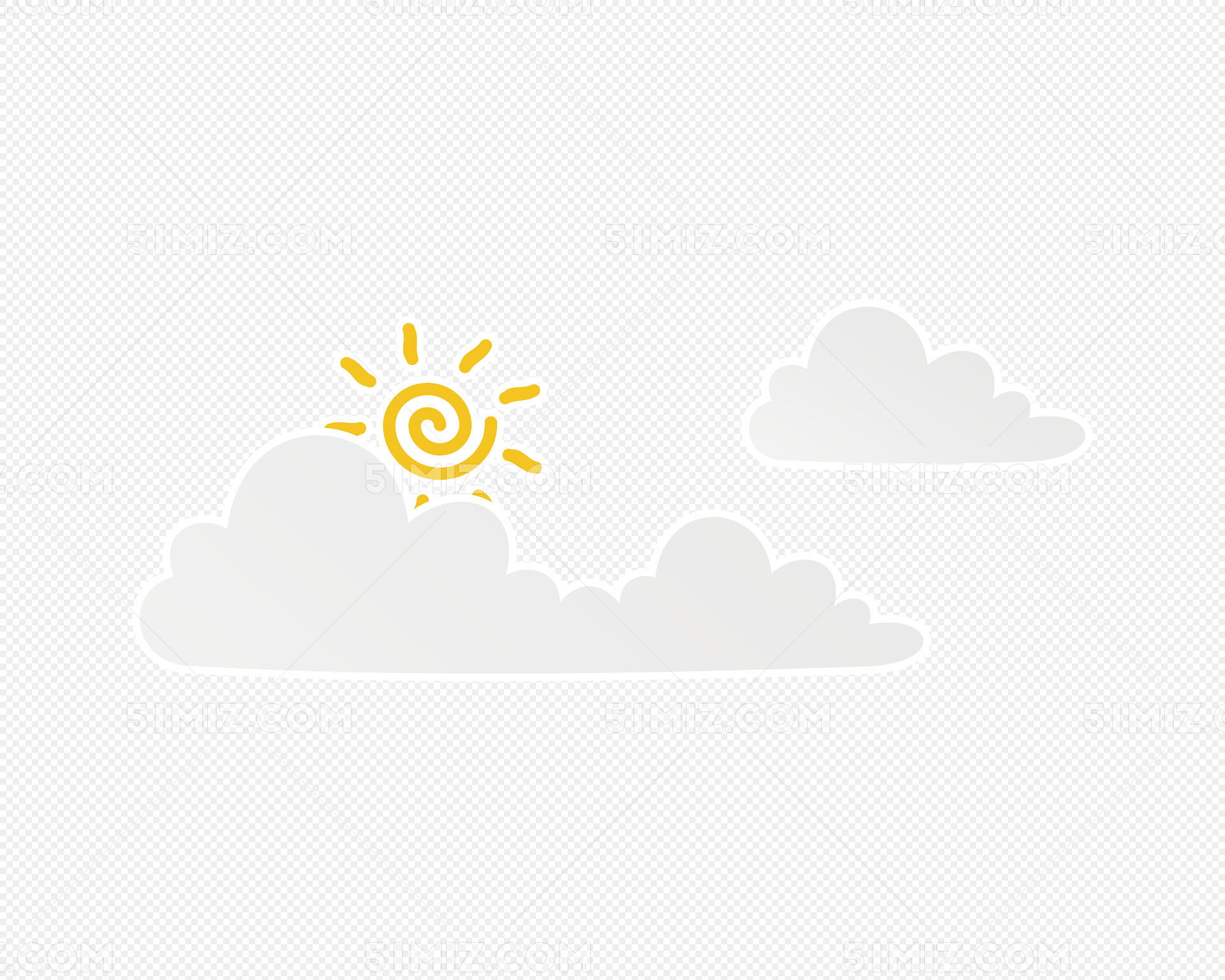 卡通多云天气图标免费下载 cloud云多云图片素材免费下载 - 觅知网
