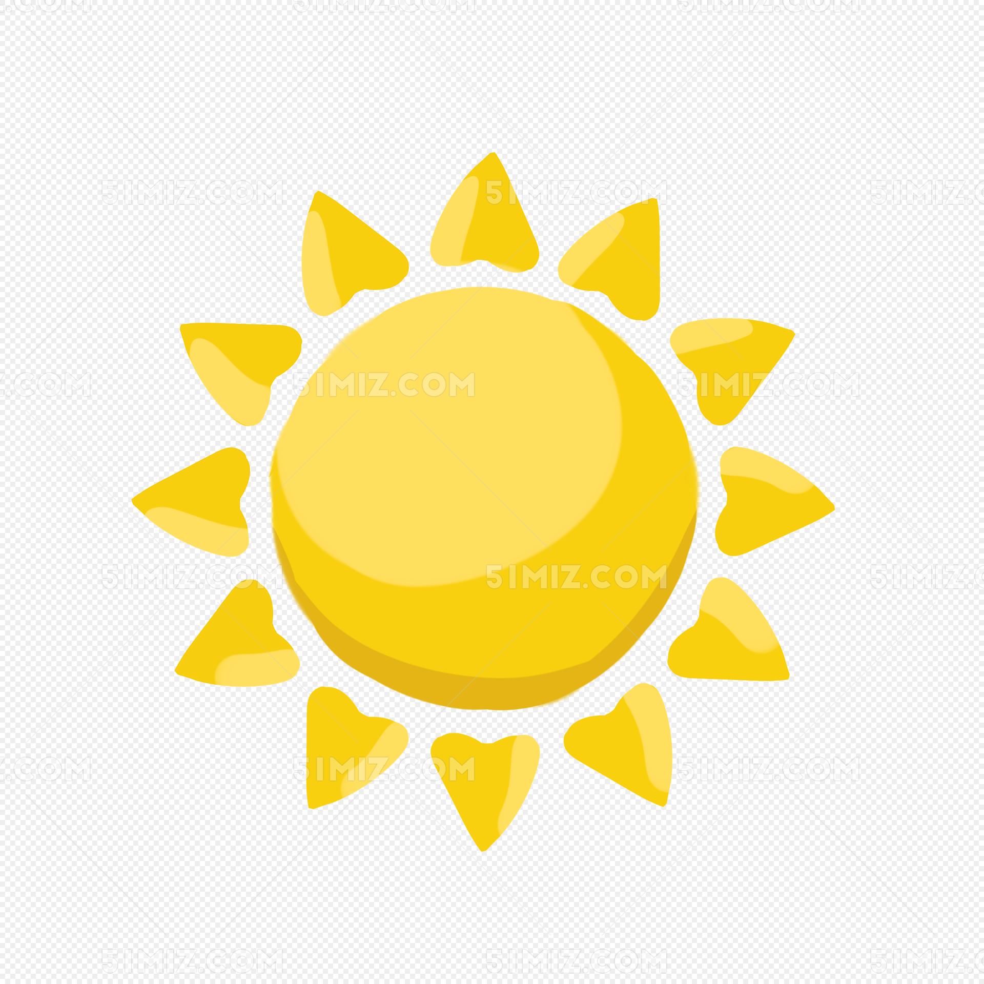 卡通 太阳 黄色 可爱 小太阳png素材 手绘免费下载 - 觅知网