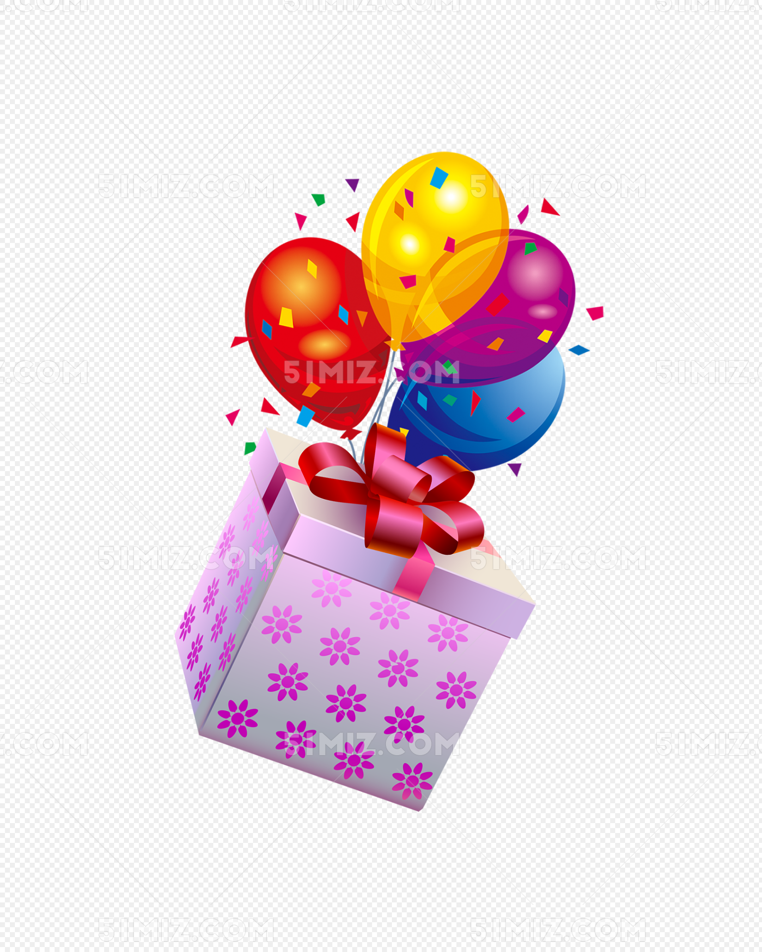 礼物盒彩色生日气球图片素材-编号29162441-图行天下