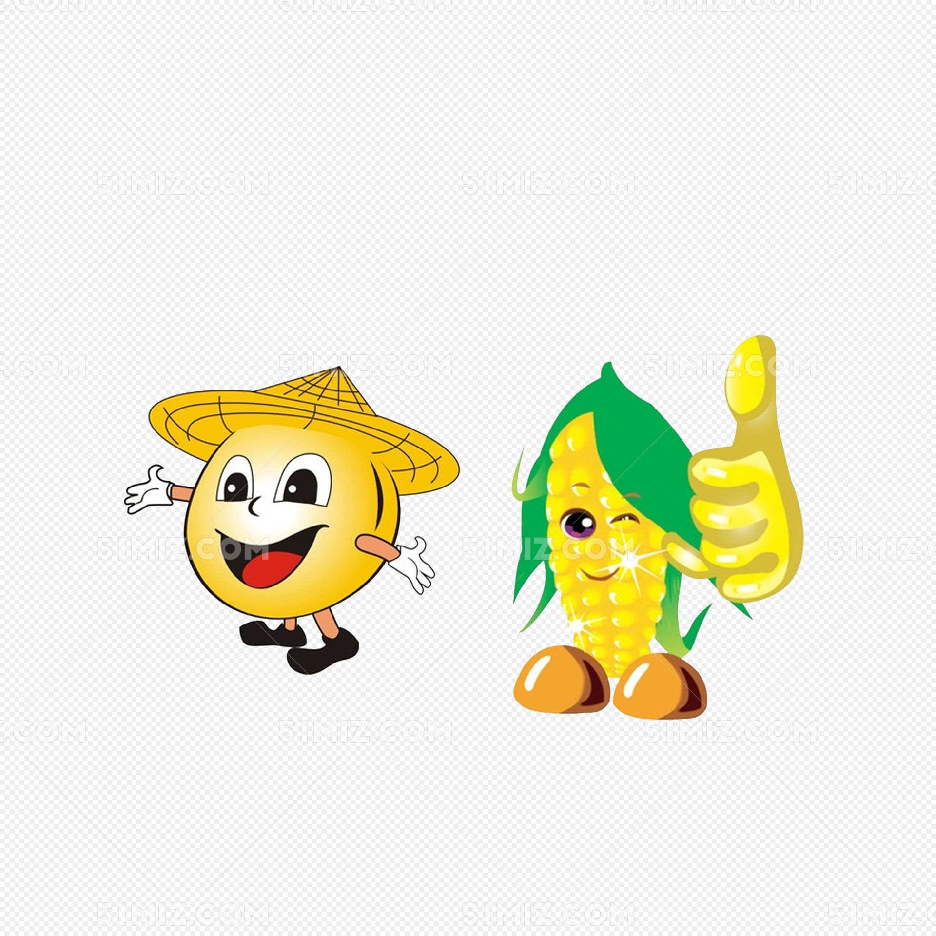 黃色的玉米 新鮮的玉米 卡通玉米 玉米插畫, 黃玉米, 新鮮玉米, 卡通玉米素材圖案，PSD和PNG圖片免費下載