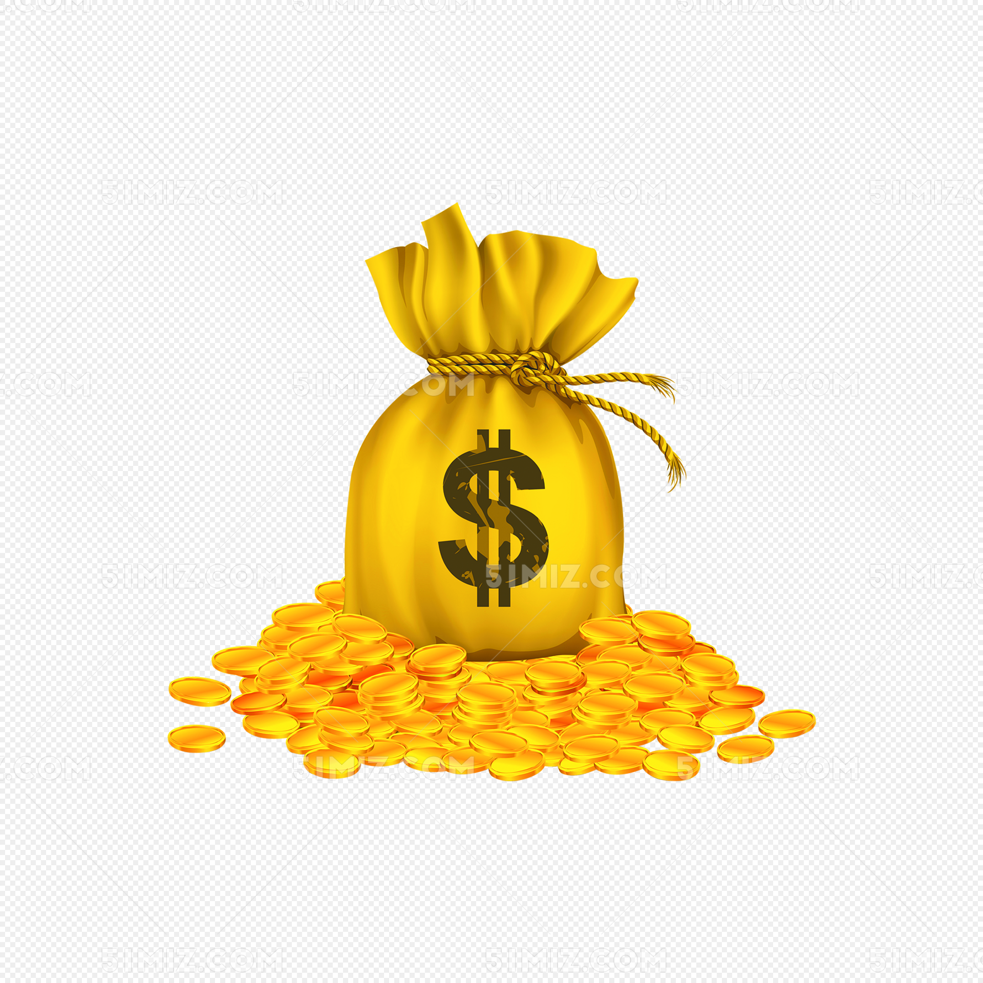 金色企业商业商务金币钱袋PPT设计素材图片_装饰图案_设计元素-图行天下素材网
