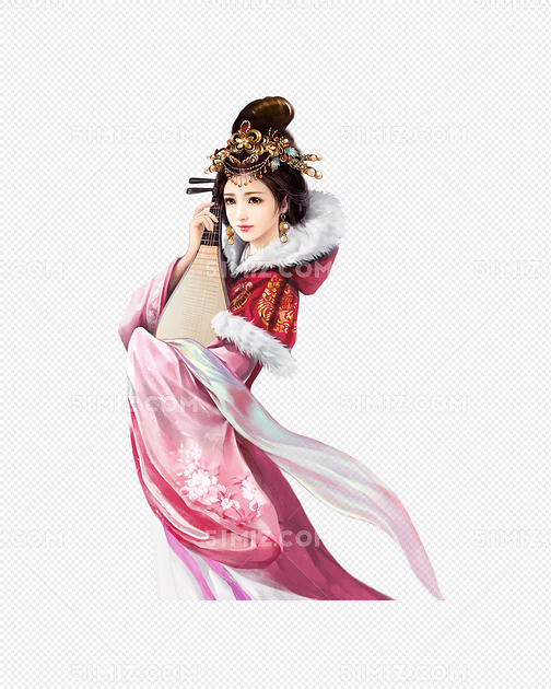 古装素描唯美琵琶女