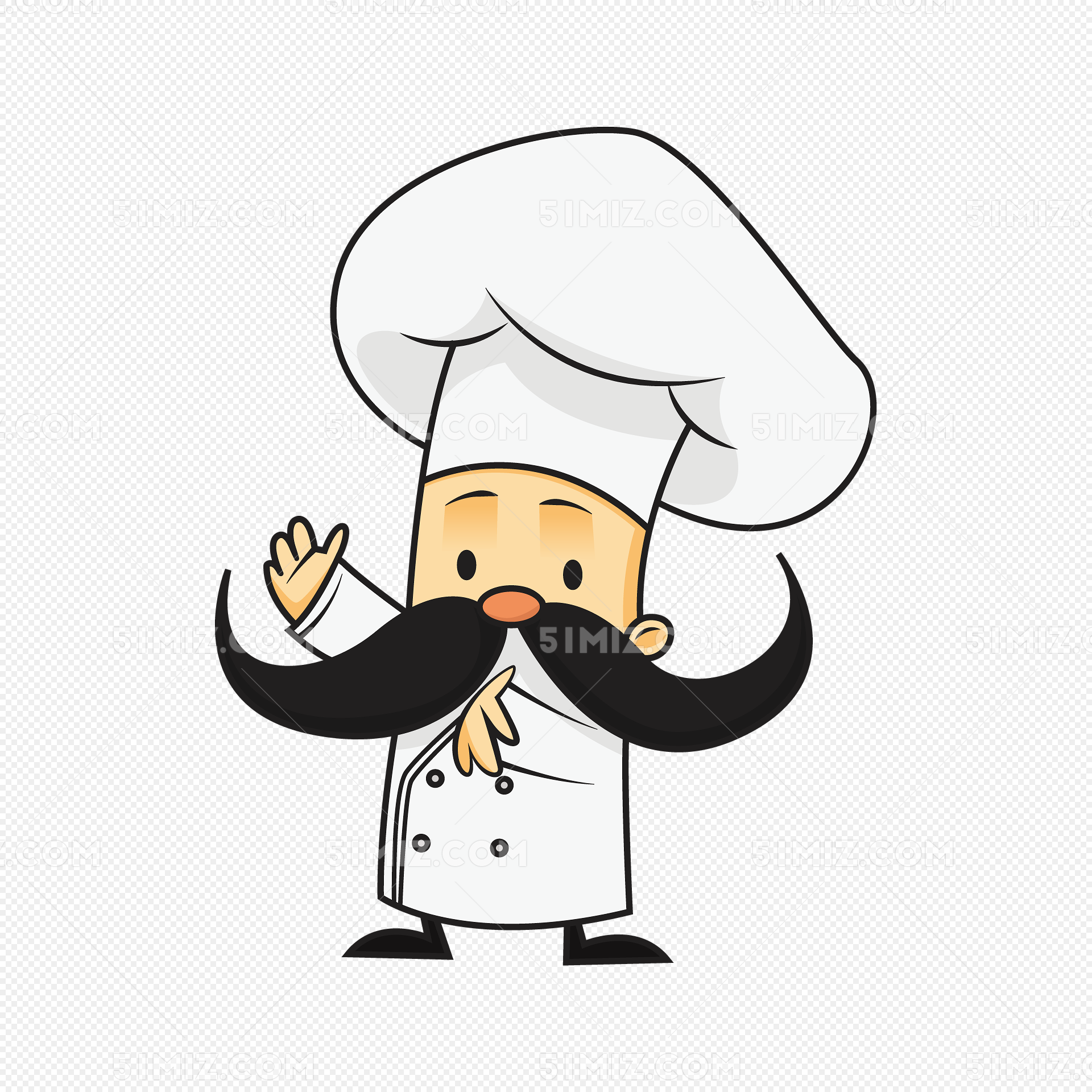美味厨师卡通顾客图片素材免费下载 - 觅知网