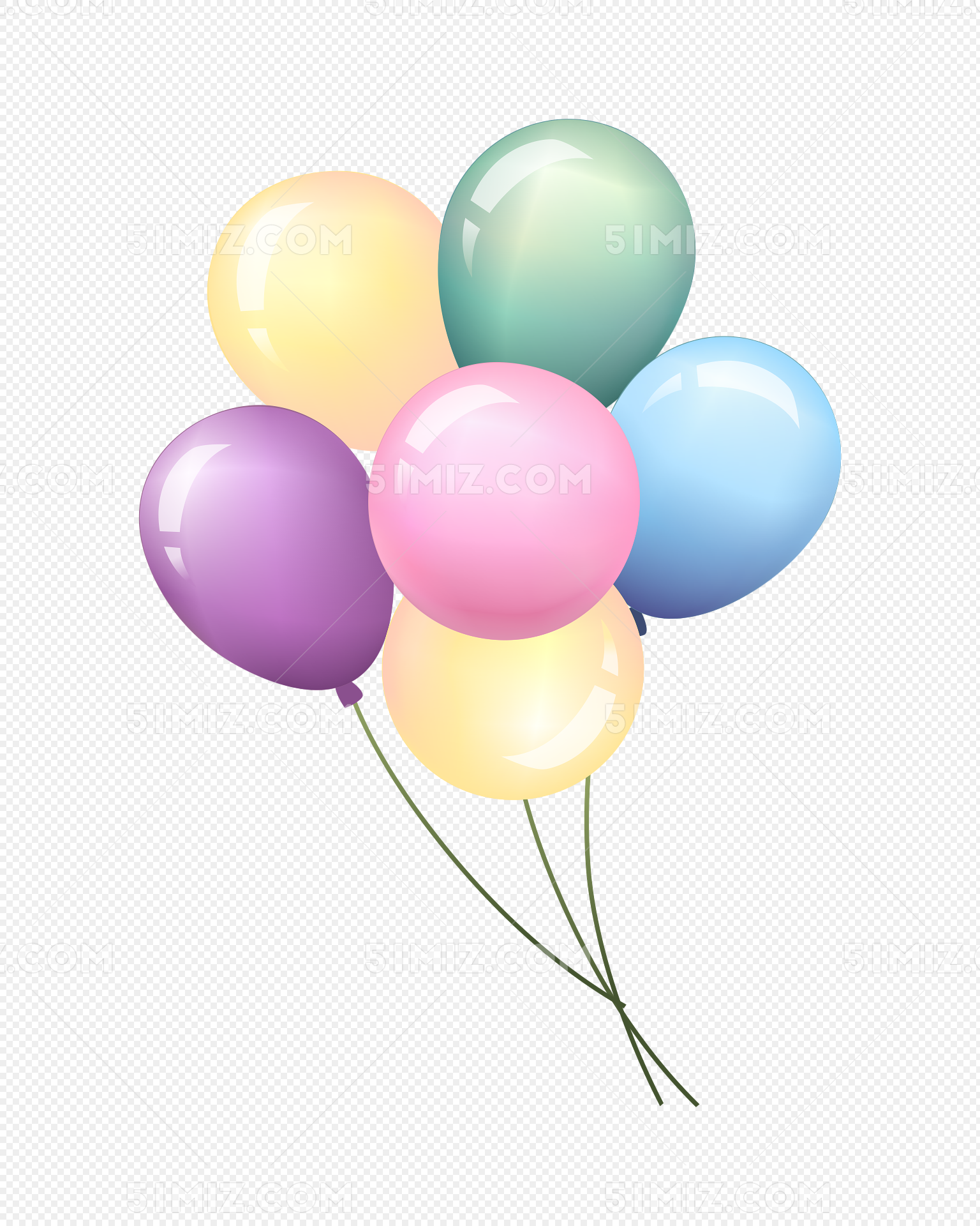 9个彩色气球素材免费下载_PNG素材_觅知网