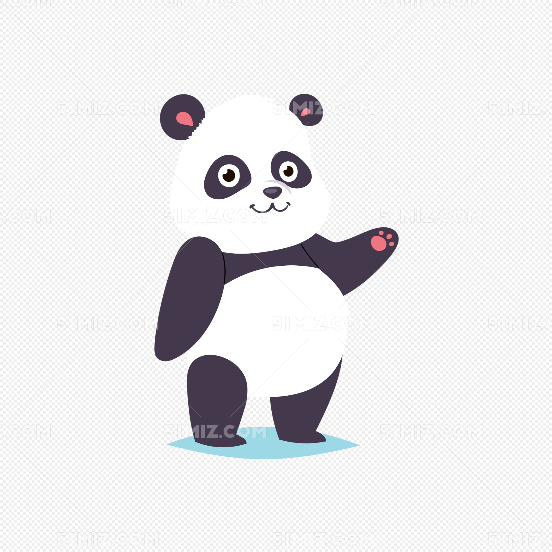 卡通小熊猫简笔画画法填色画图片可打印💛巧艺网