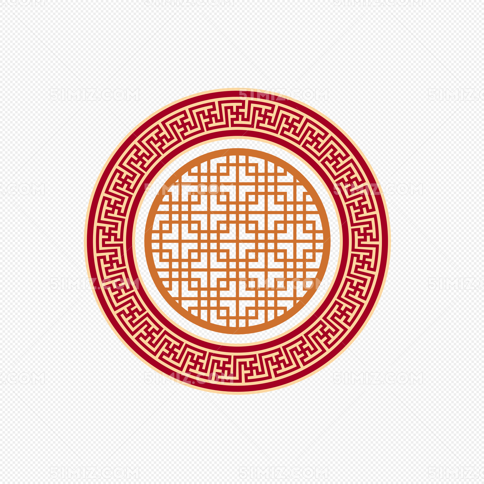 中式古典回纹边框圆形龙凤雕刻图设计图__其他_文化艺术_设计图库_昵图网nipic.com