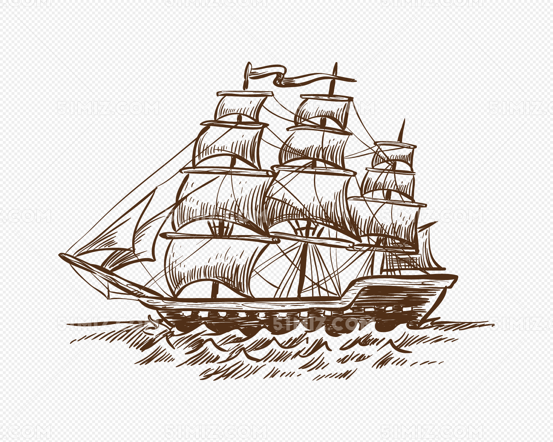 海上航行帆船简笔画画法图片步骤（关于一家人的简笔画） - 有点网 - 好手艺