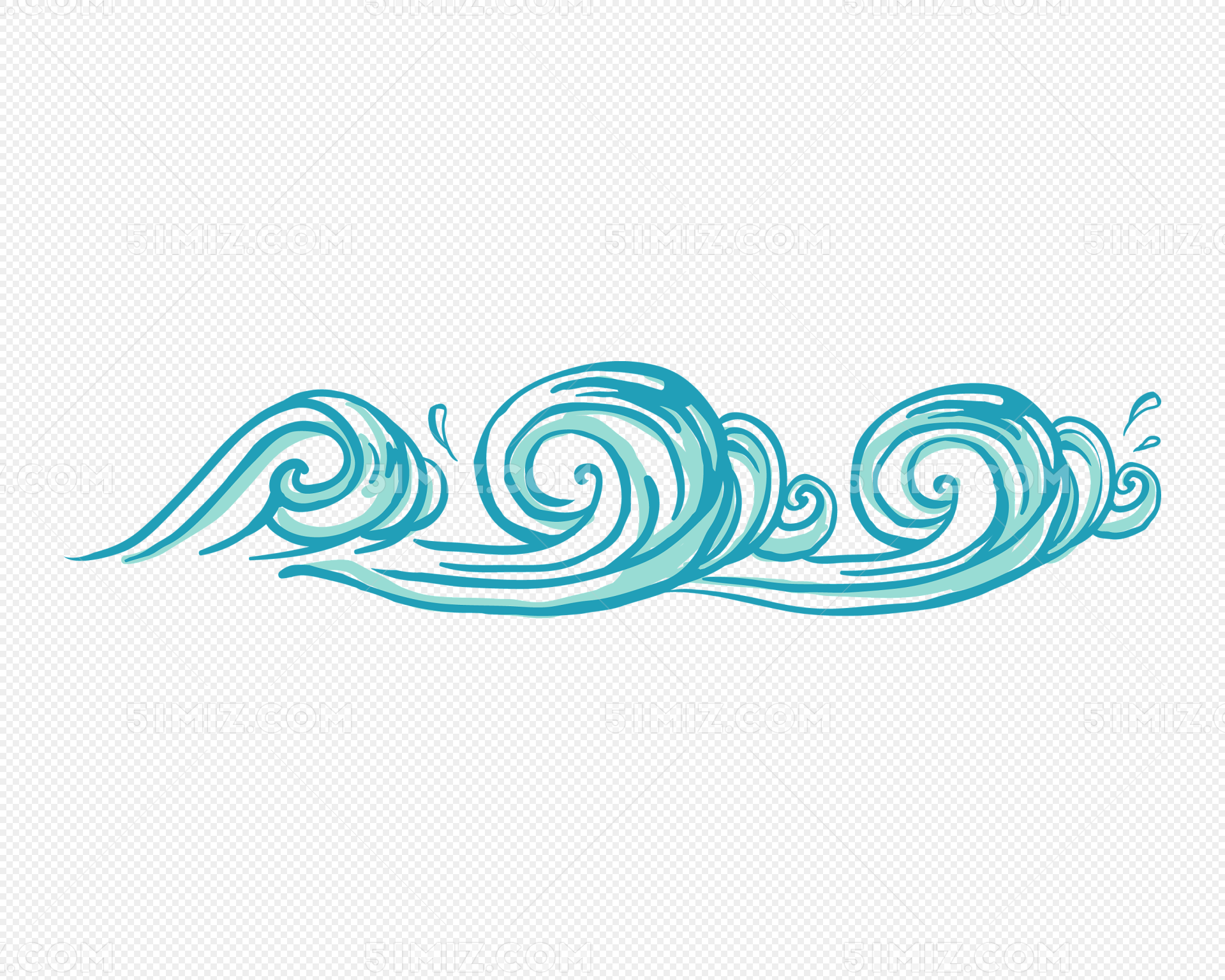 蓝色手绘海浪设计矢量图设计图__花边花纹_底纹边框_设计图库_昵图网nipic.com