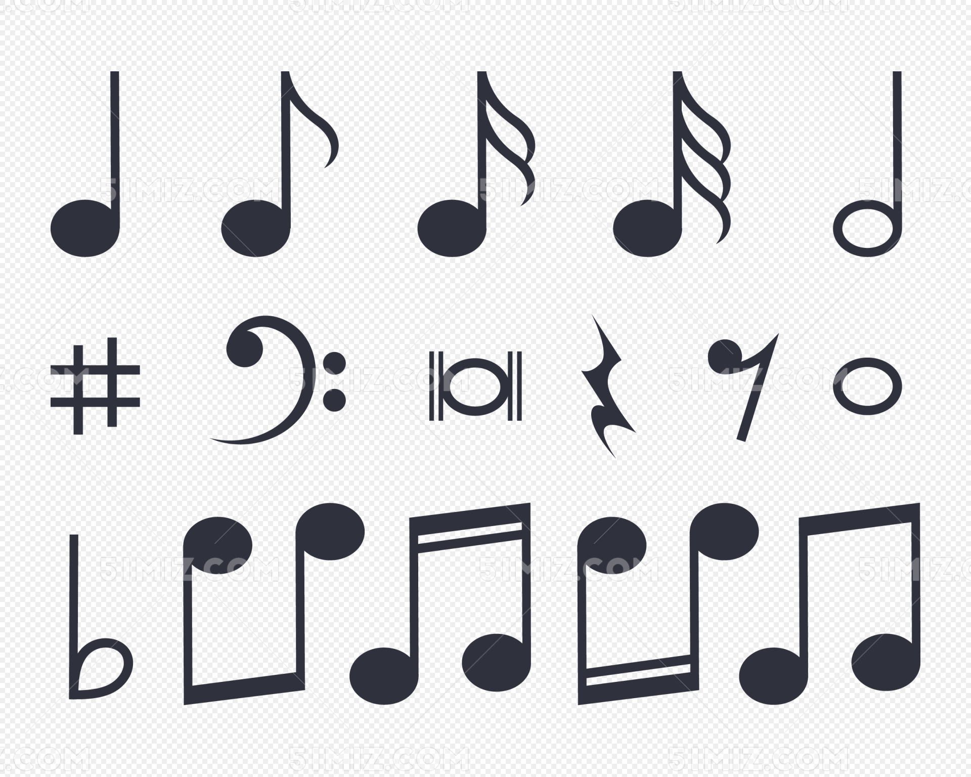 高清唯美音乐符号设计元素图片素材免费下载 - 觅知网