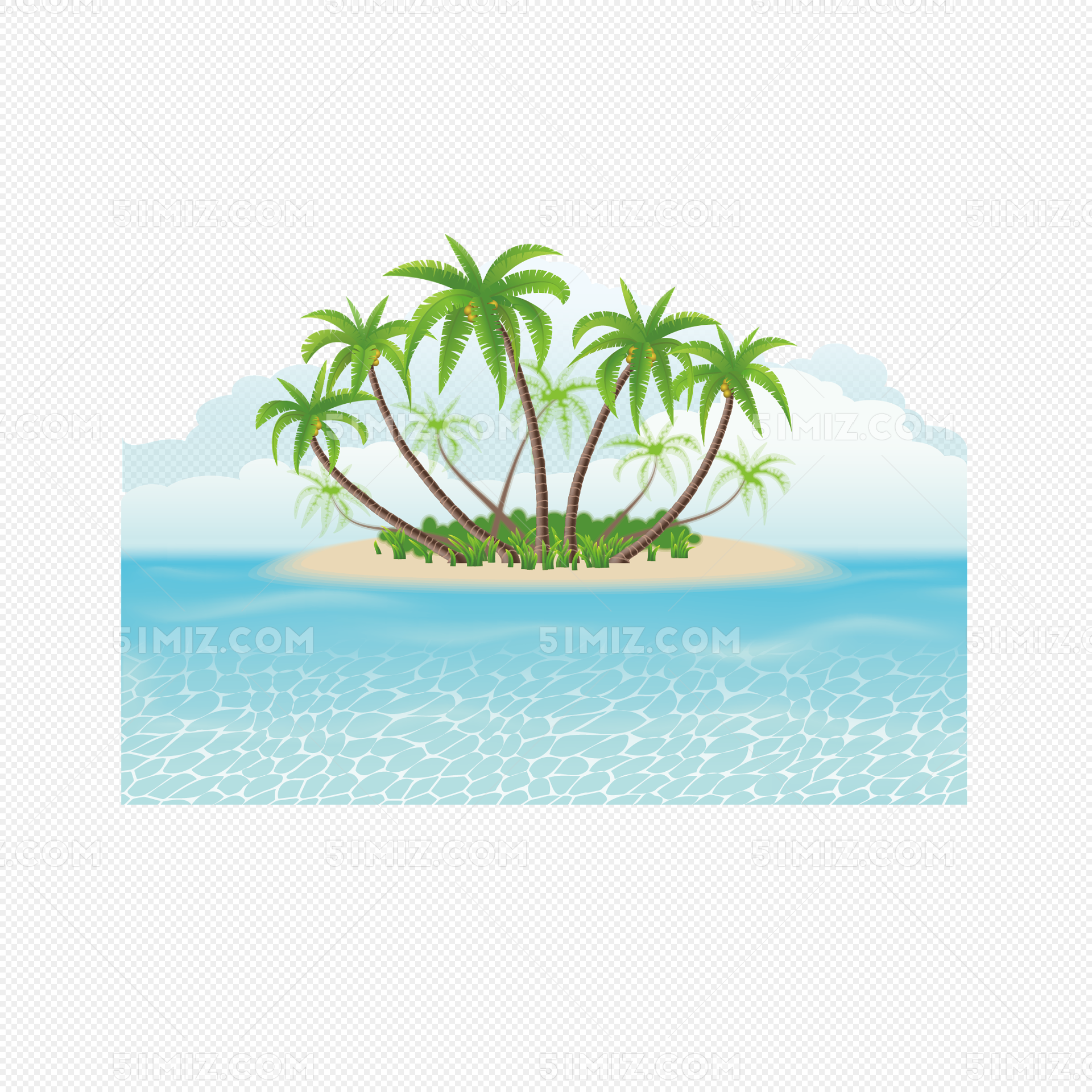 沙滩椰树设计图__图片素材_其他_设计图库_昵图网nipic.com