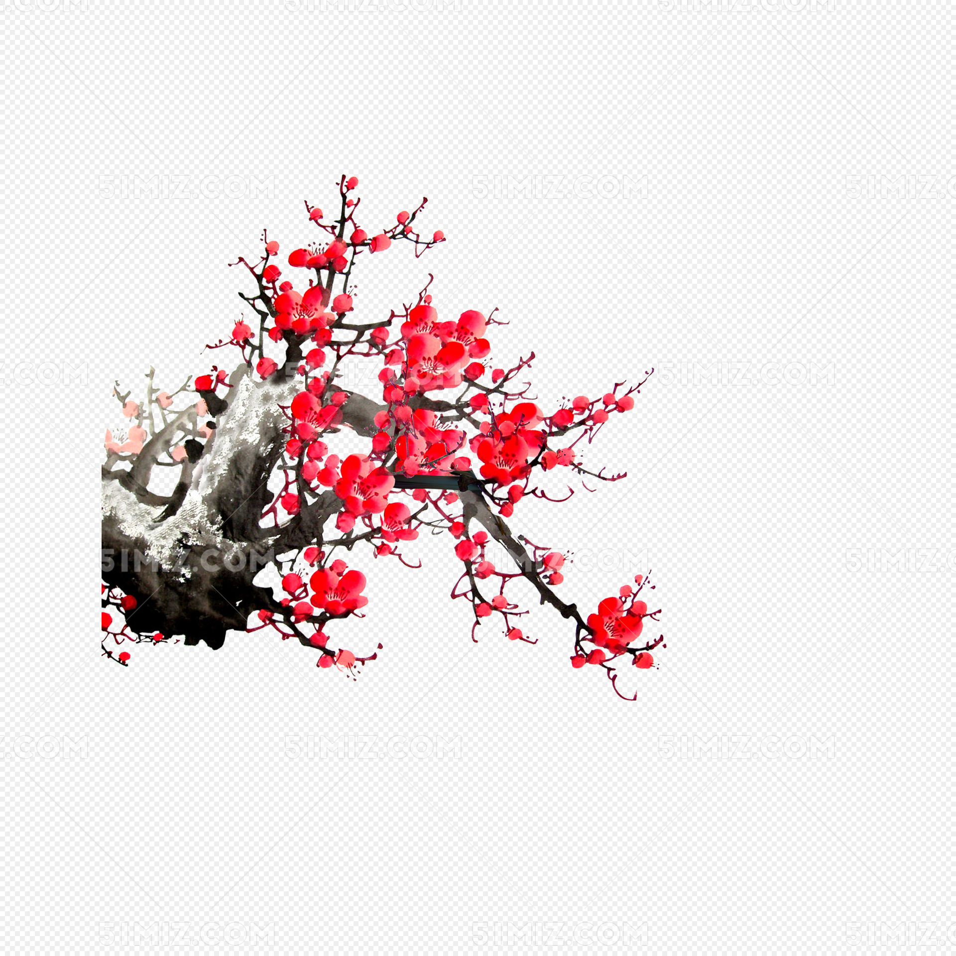 中国风水墨花卉画分享原创插画 by 摄图网