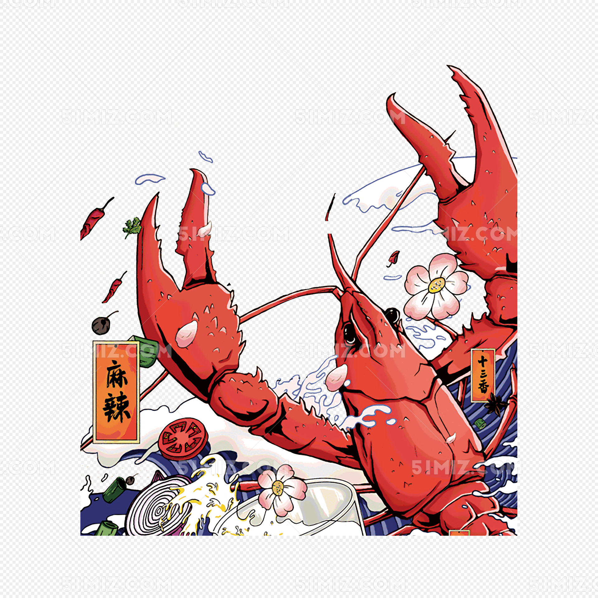 卡通虾矢量红虾动画动漫图片素材-编号37472455-图行天下