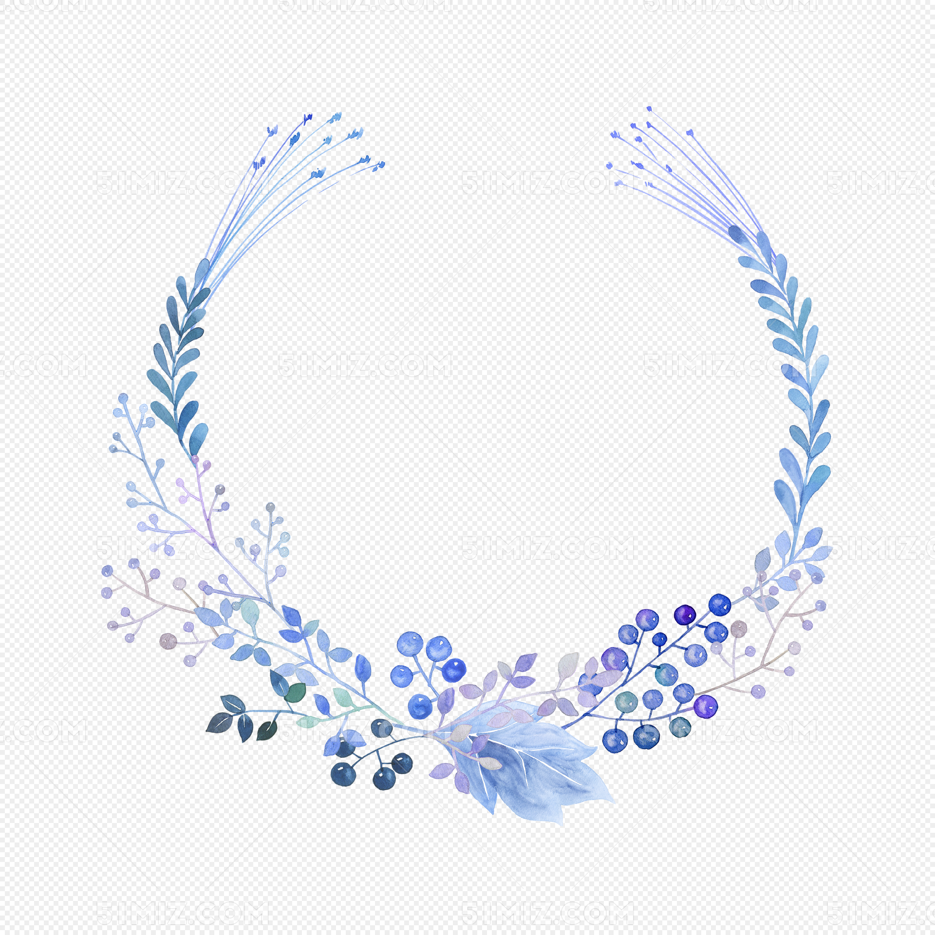 小清新蓝色花卉插画图片素材免费下载 - 觅知网