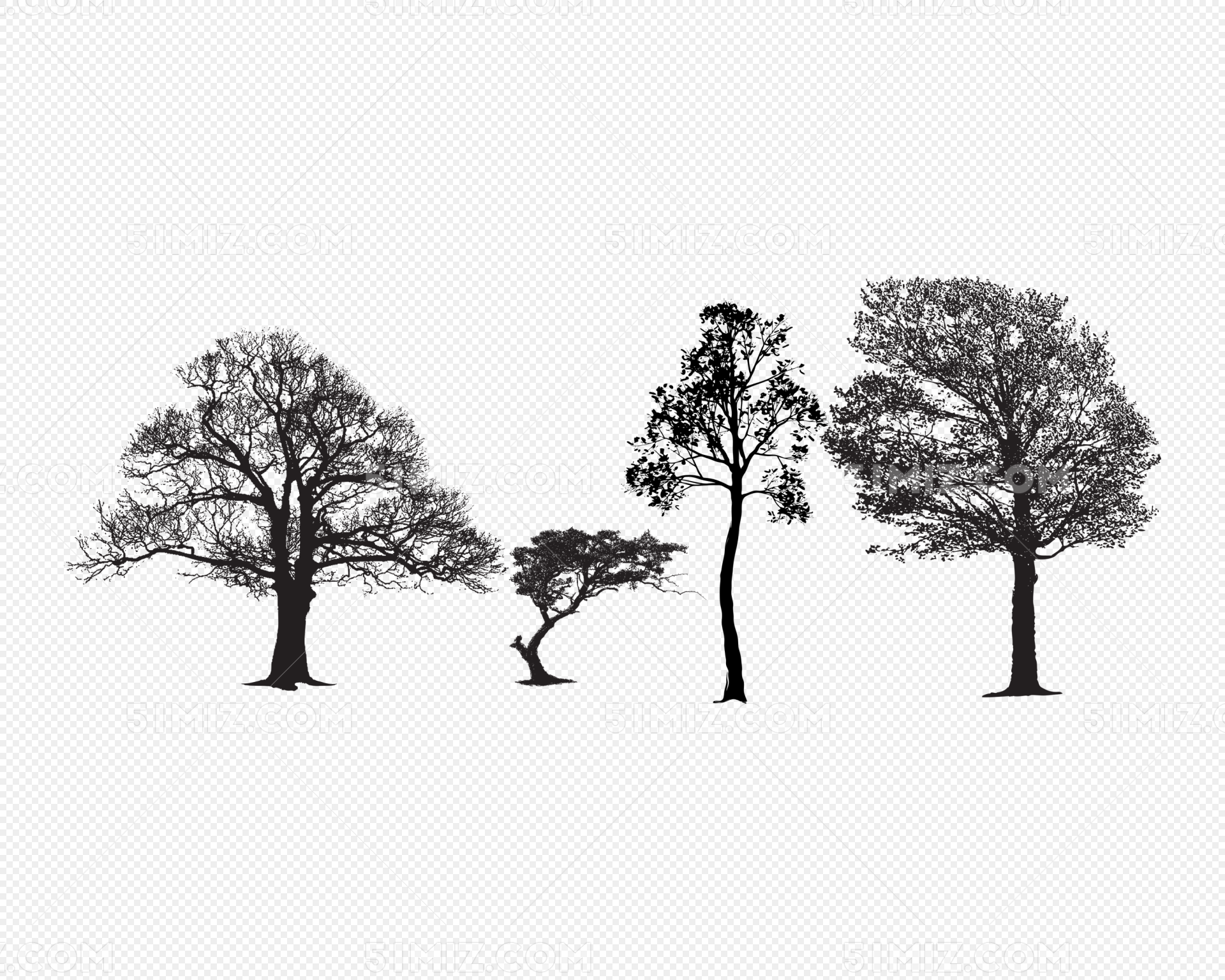 手绘景观装饰平面树素材免费下载 - 觅知网