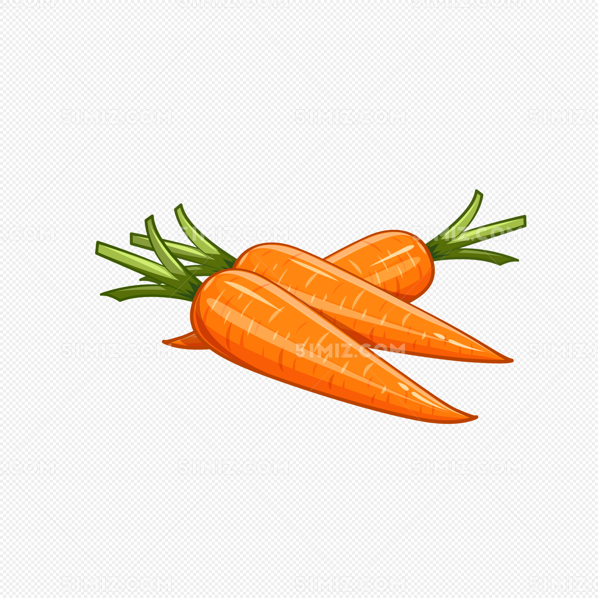 小白兔爱吃的胡萝卜简笔画_蔬菜
