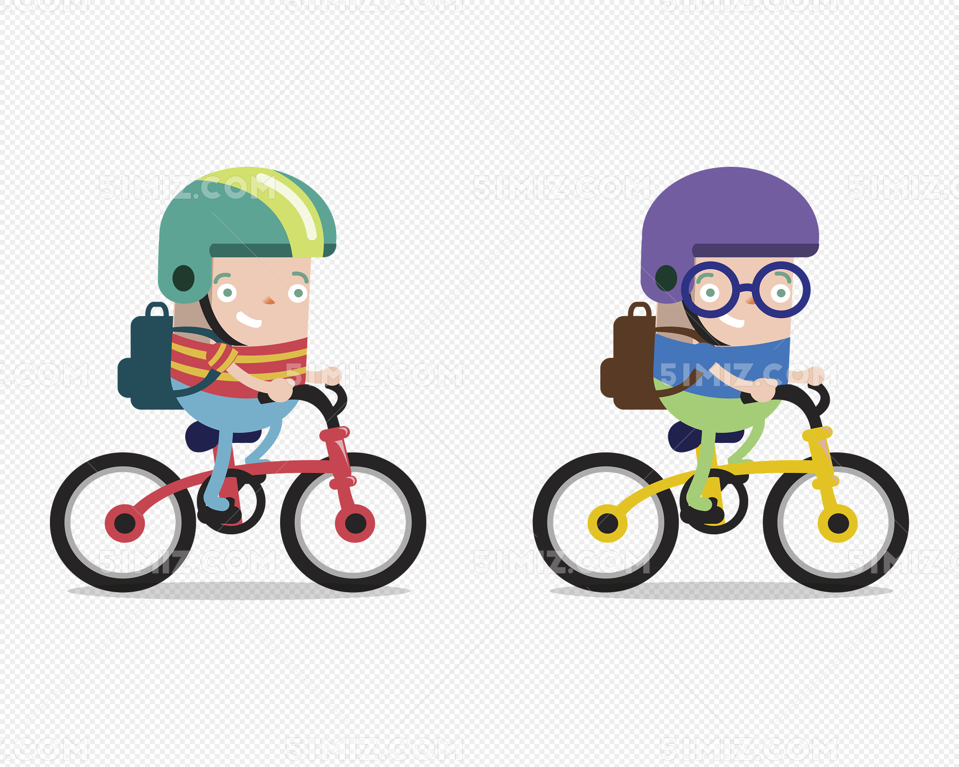 卡通骑自行车上学的男孩矢量图设计图__动漫人物_动漫动画_设计图库_昵图网nipic.com