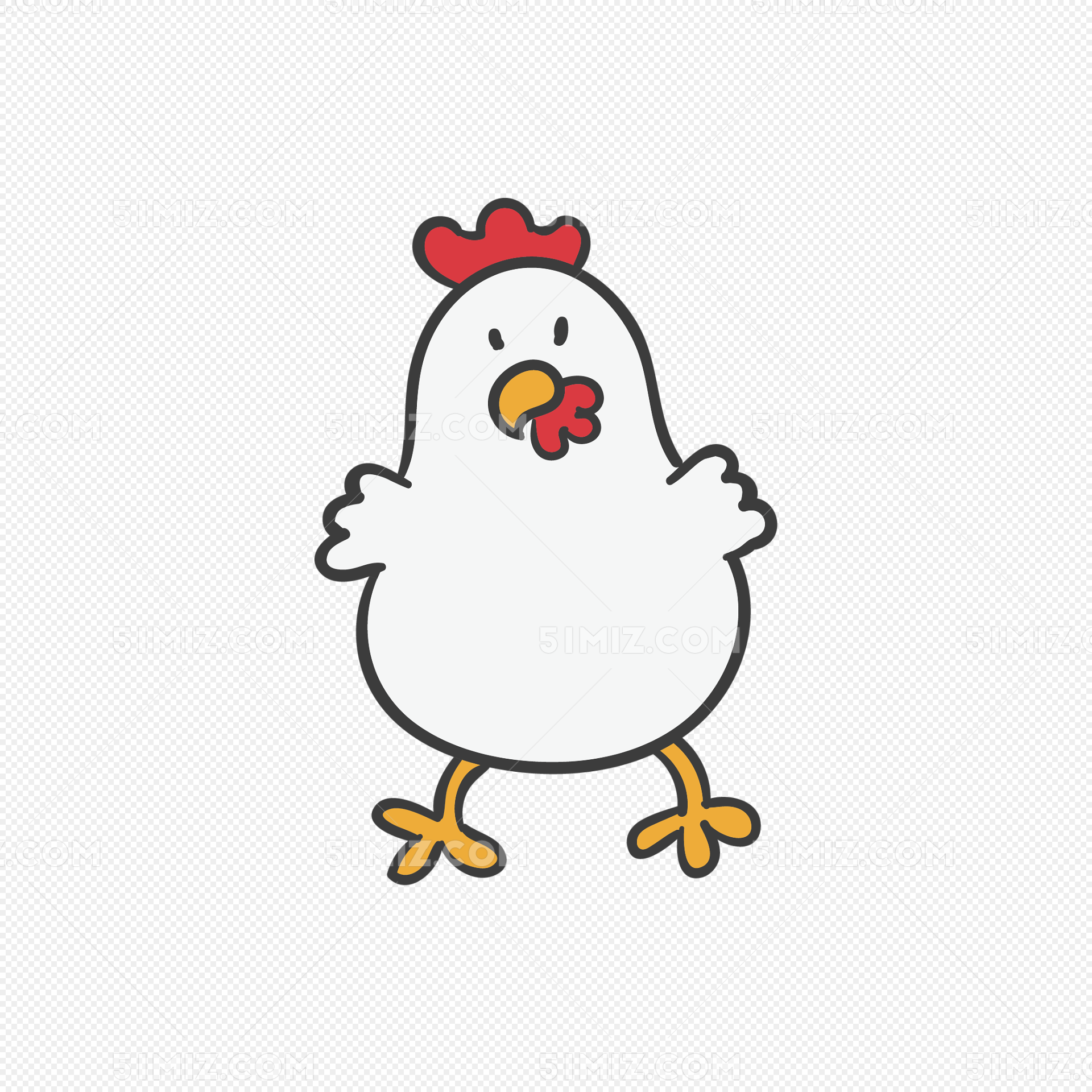 动物简笔画步骤图片大全 有颜色小公鸡的画法图解 肉丁儿童网