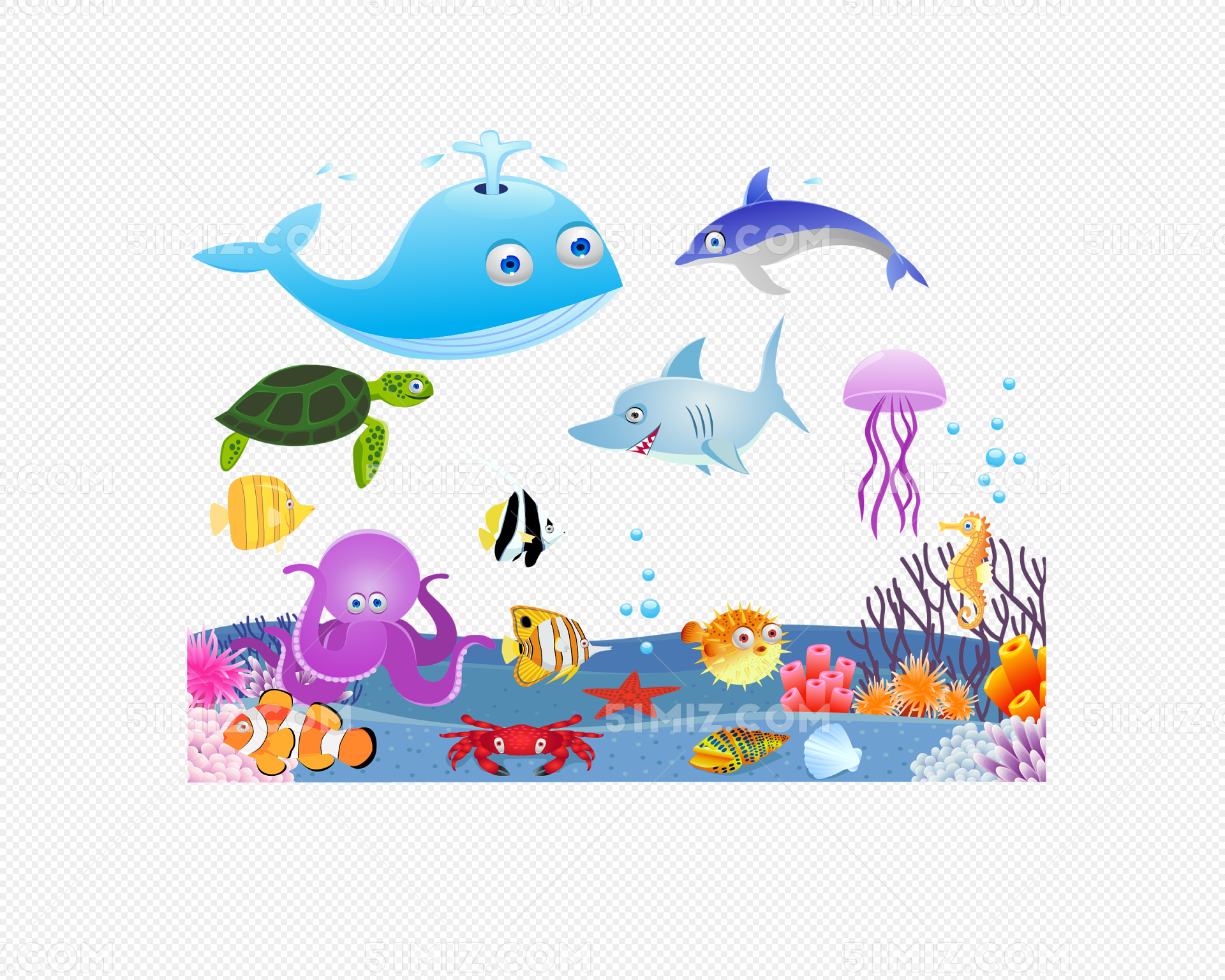 海洋世界鲨鱼插画图片下载-正版图片400082145-摄图网
