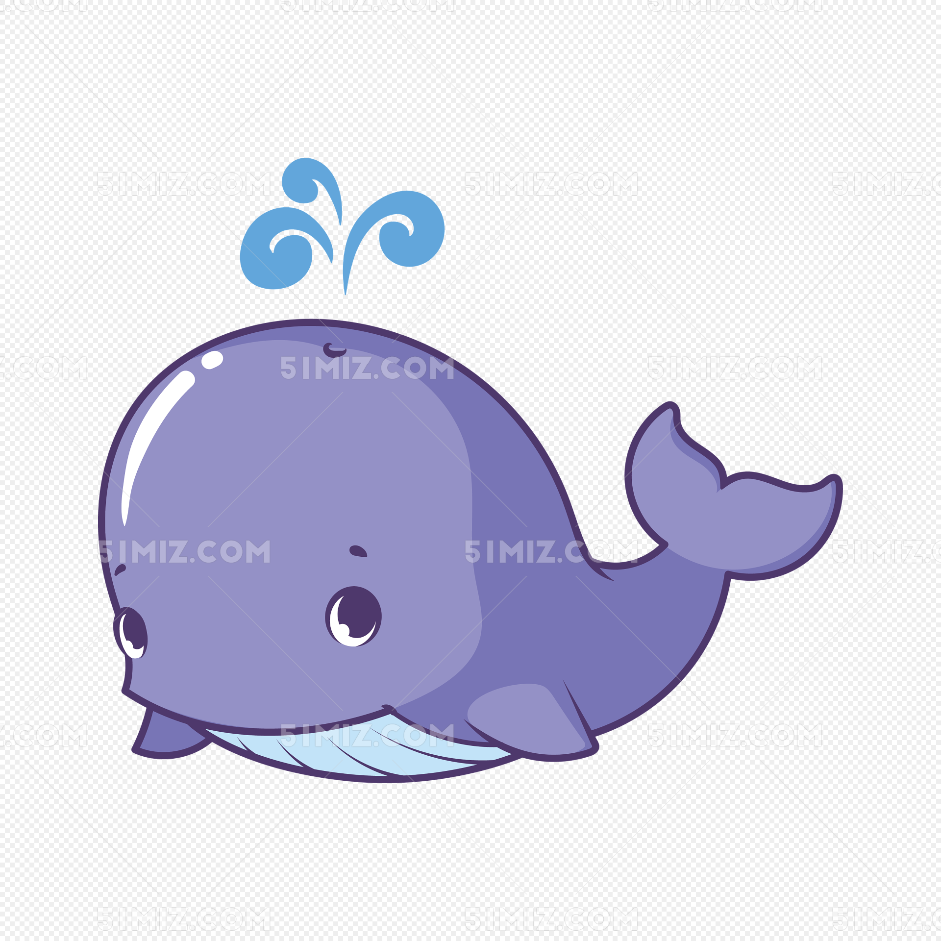 可爱鲸鱼卡通插画图片-图行天下素材网