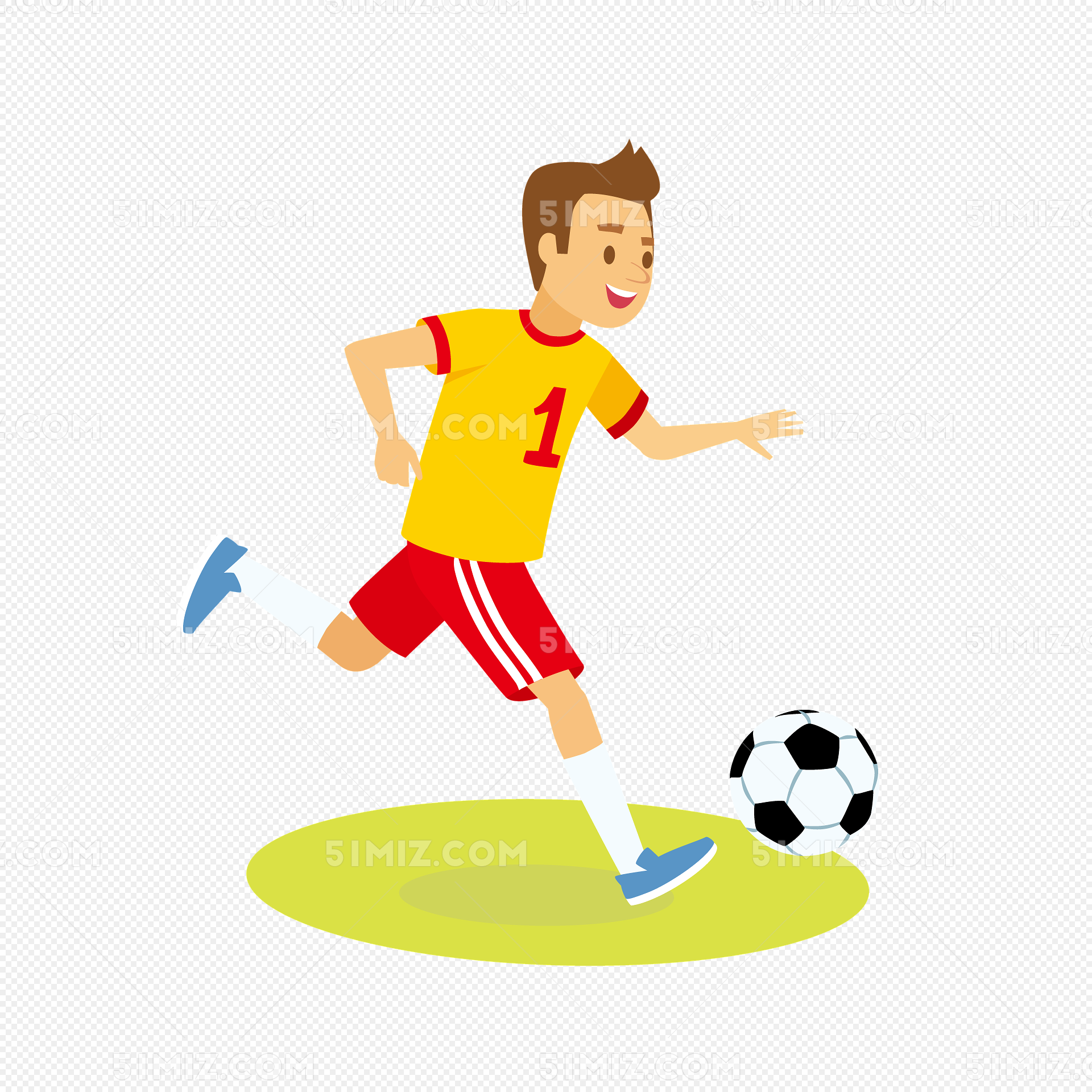 足球运动场景卡通手绘插画设计素材v1 Playing Football – Vector Illustration – 设计小咖