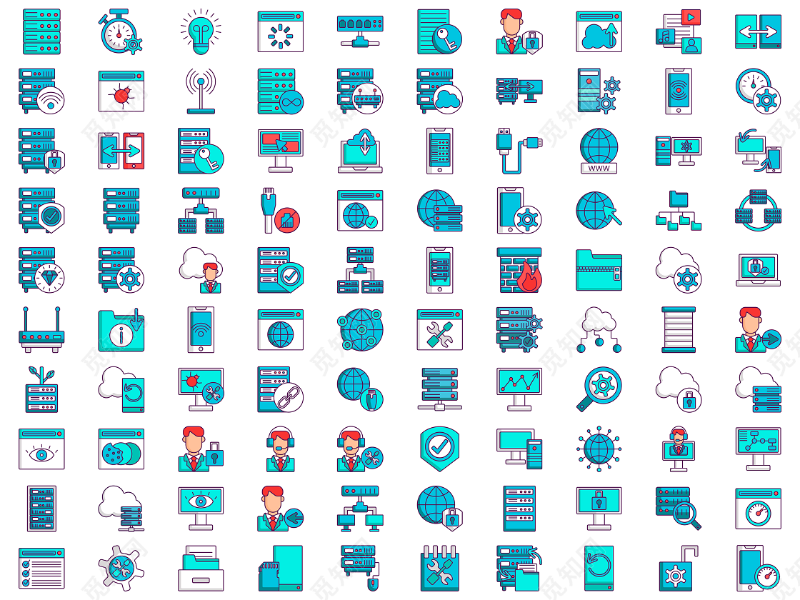 100个信息虚拟机硬件图标素材免费下载 觅知网