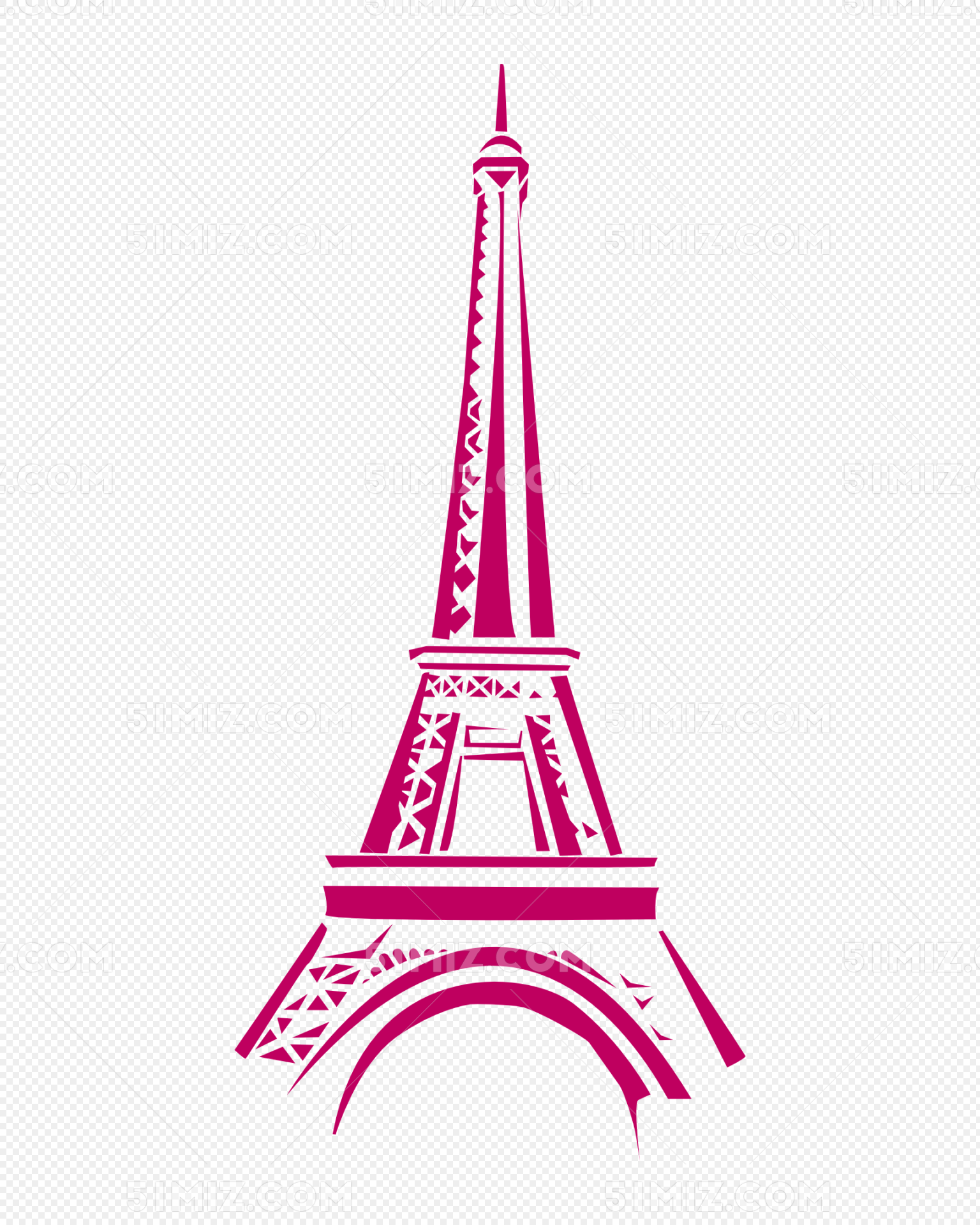 手绘法国埃菲尔铁塔图片素材免费下载 - 觅知网