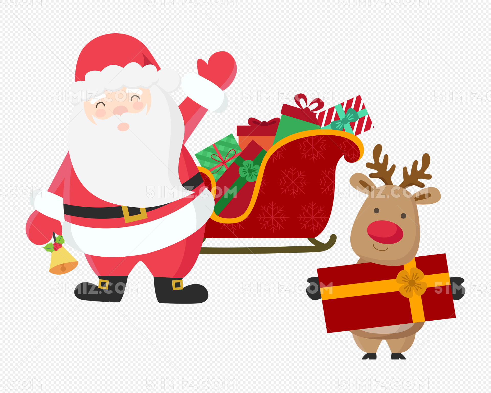 红色卡通圣诞老人图片素材免费下载 - 觅知网
