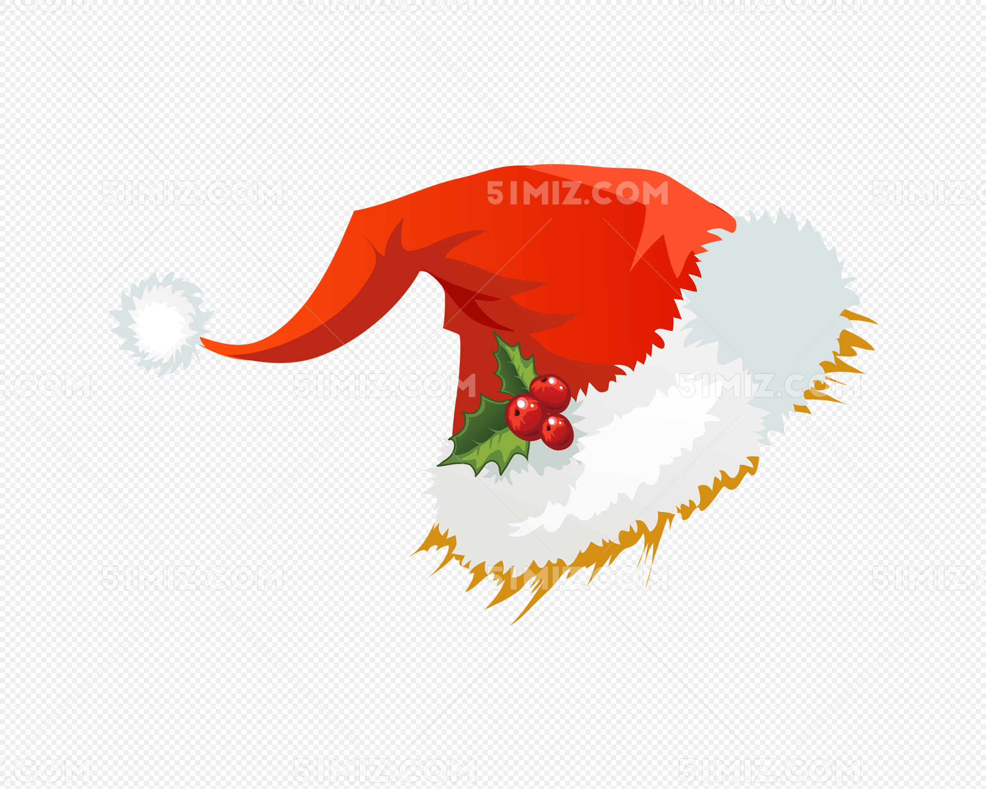 手绘红色圣诞帽图片素材免费下载 - 觅知网