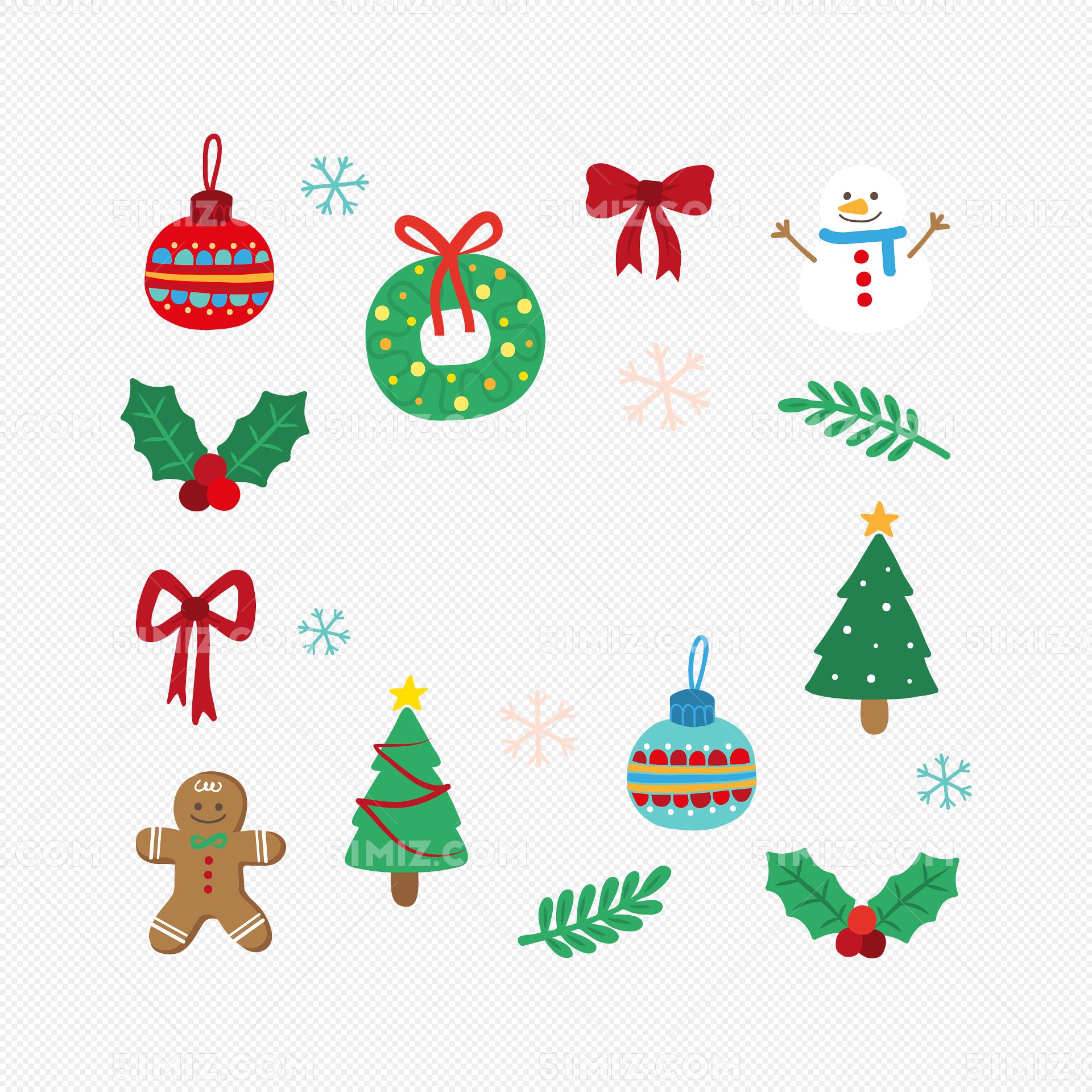 矢量手绘圣诞装饰图案图片素材免费下载 - 觅知网