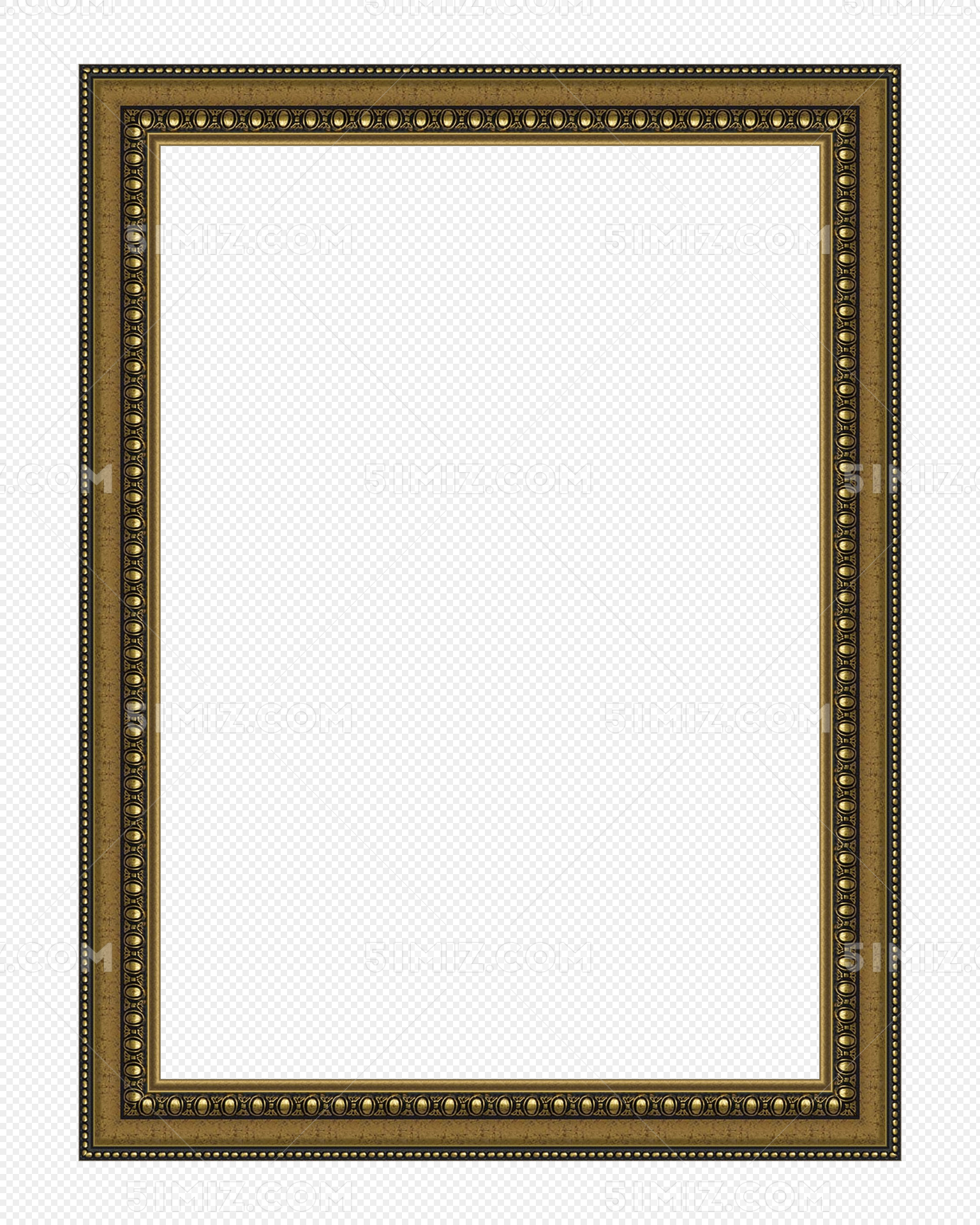 方形金色相框免抠png透明图层图片素材-编号29045451-图行天下