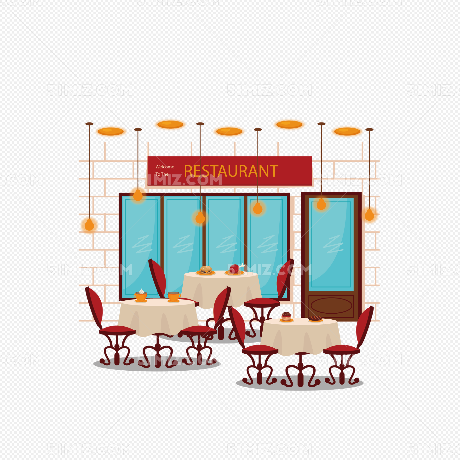 餐厅场景主题插画设计图__其他_动漫动画_设计图库_昵图网nipic.com