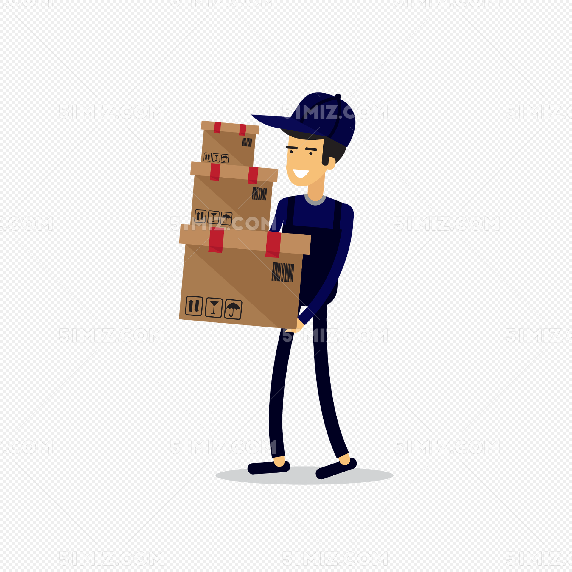 快递员送包裹给客户插画图片素材免费下载 - 觅知网